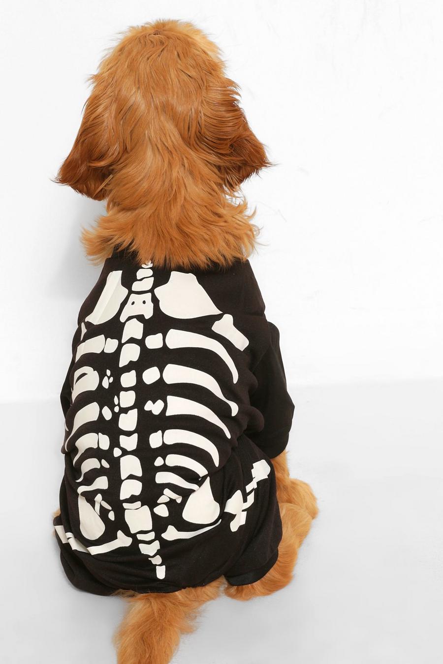 Black Halloween Pet Skeleton Costume image number 1
