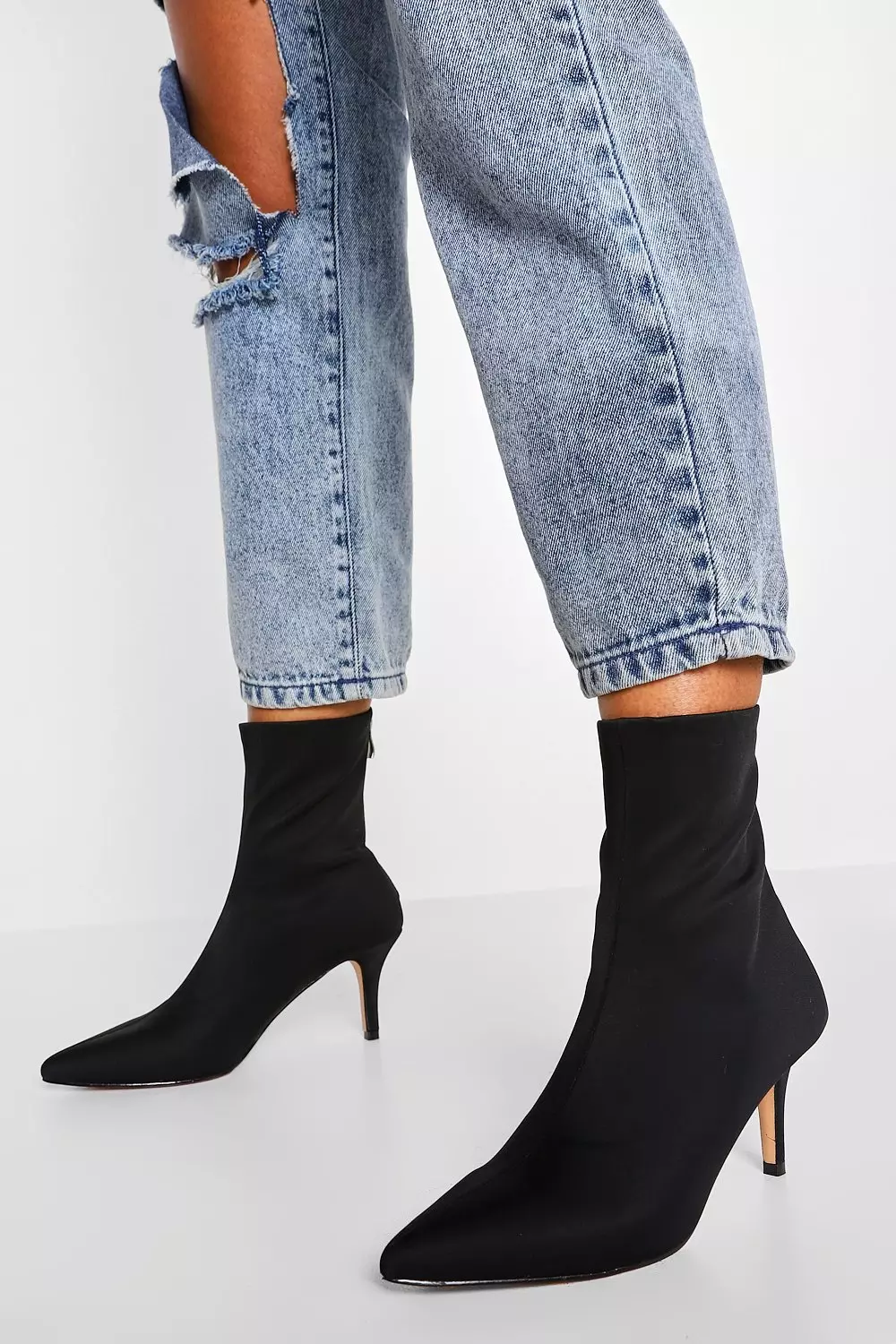 Short heel shop sock boots