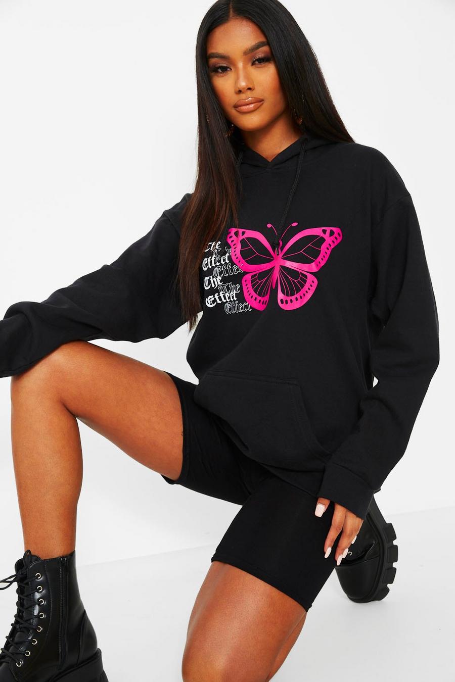The Effect' Butterfly Print Hoodie image number 1
