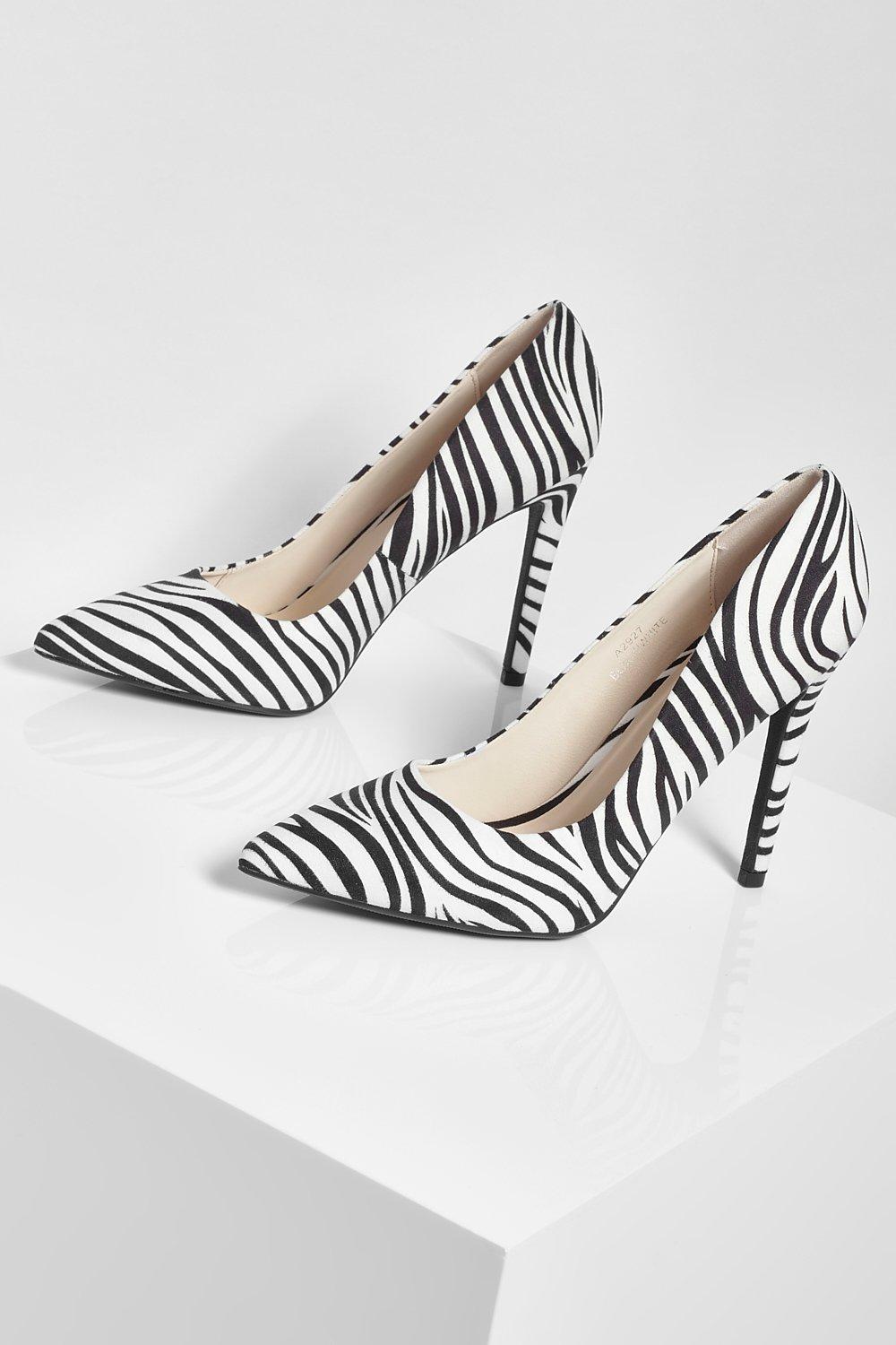 Zebra Pointed Toe Stiletto Heel Courts