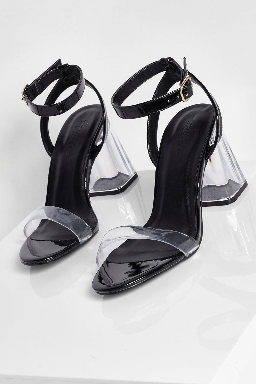 boohoo clear block heels