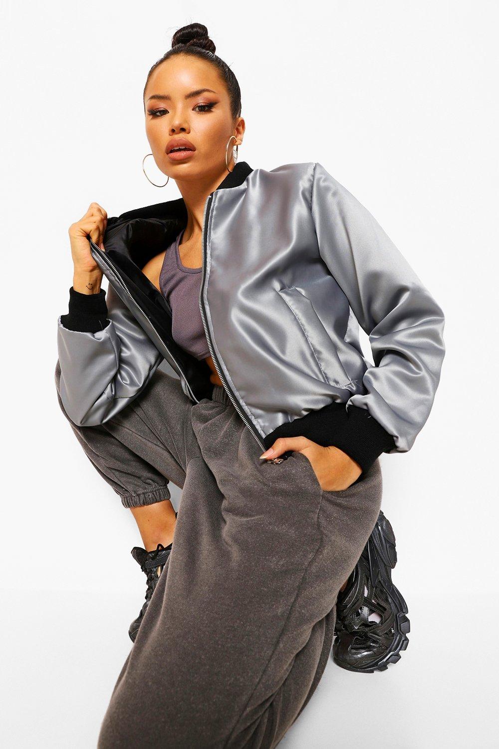 grey satin jacket