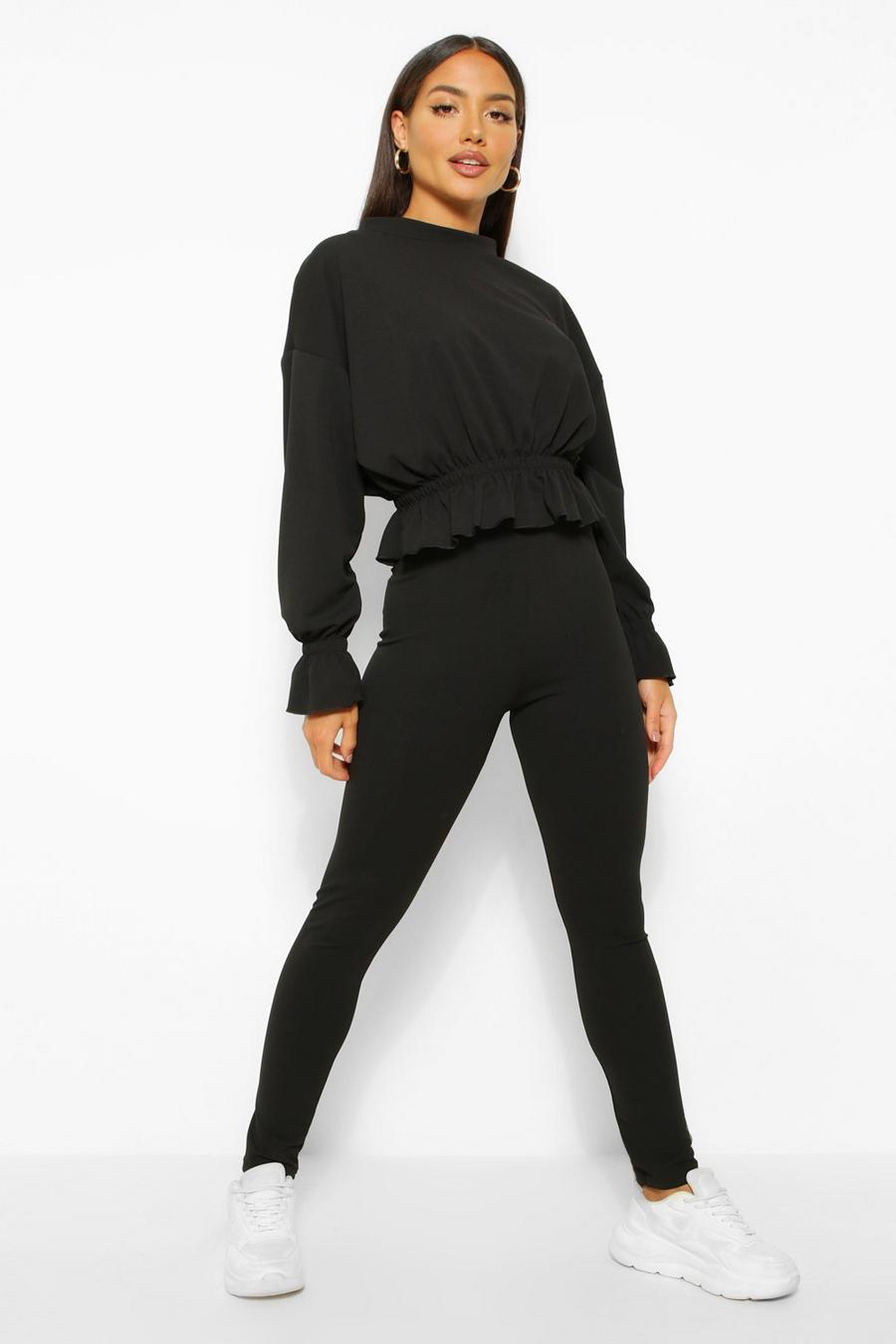 Jersey Frill Peplum Hem Top and Legging Co-ord image number 1