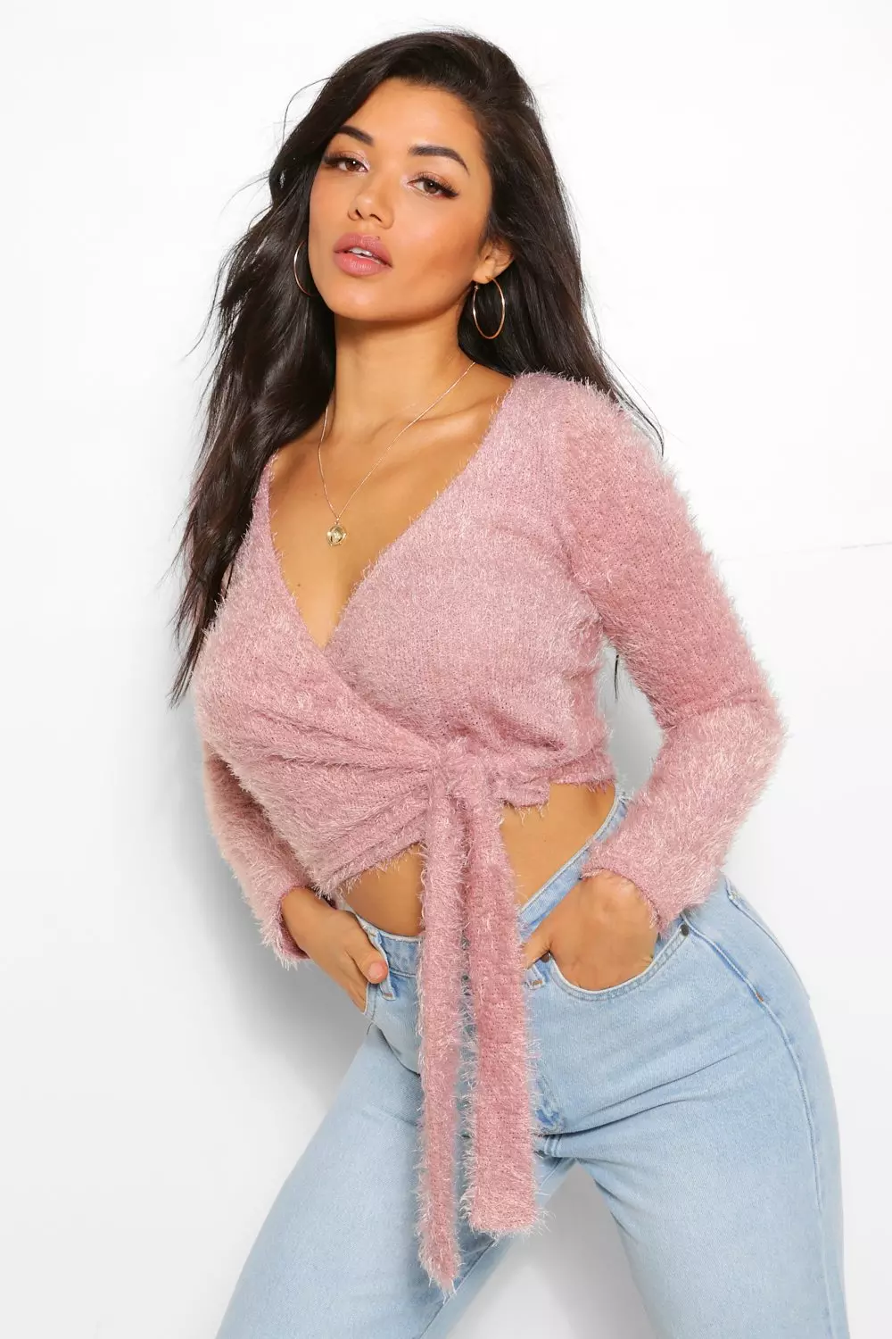 Fluffy deals wrap cardigan