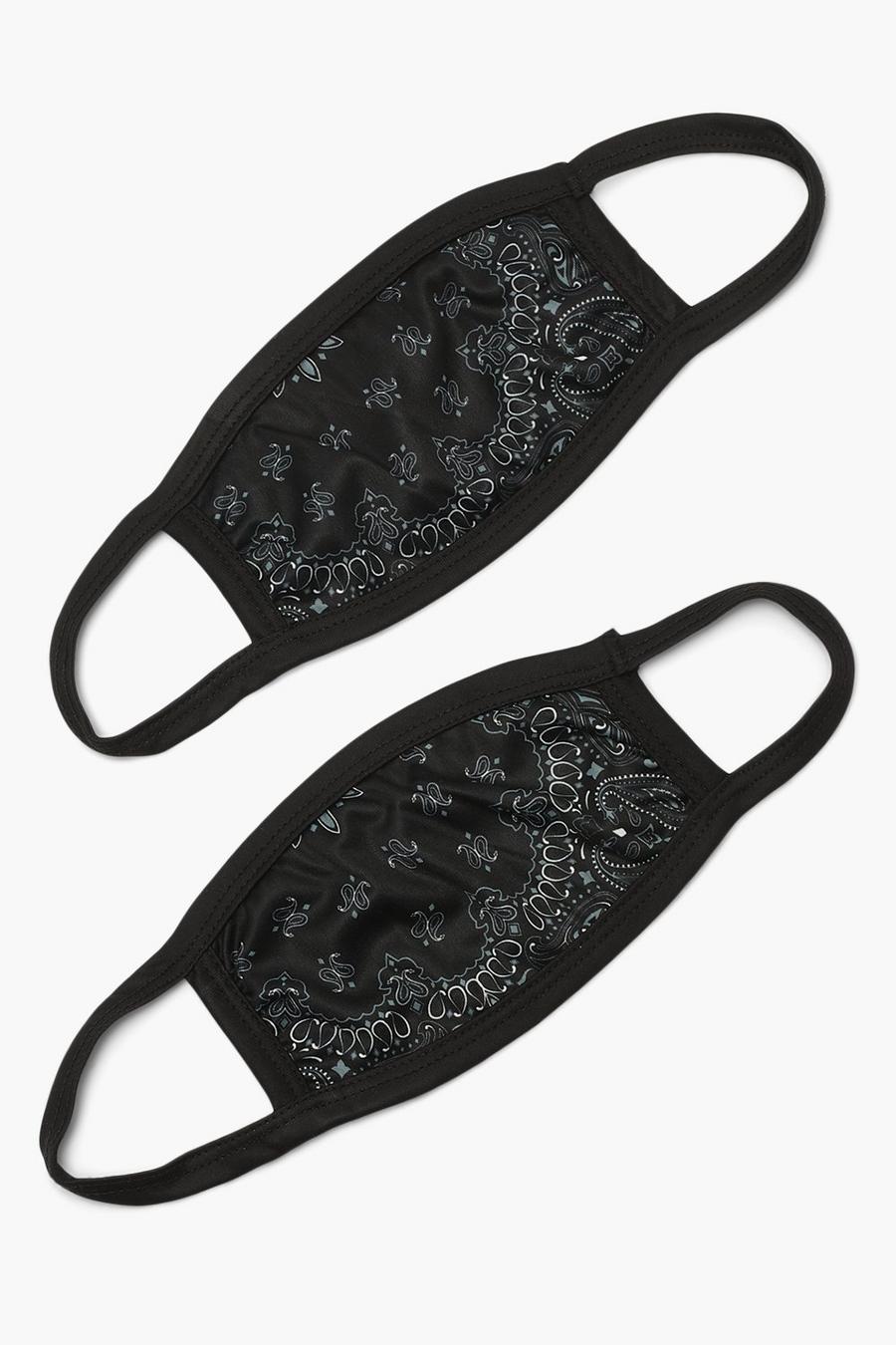 Svarta munskydd med paisleymönster (2-pack) image number 1