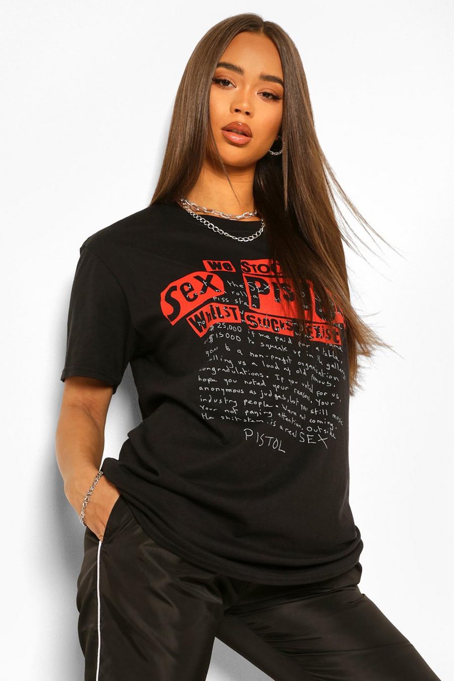 T-Shirt mit lizenziertem „Sex Pistols“-Print, Schwarz image number 1
