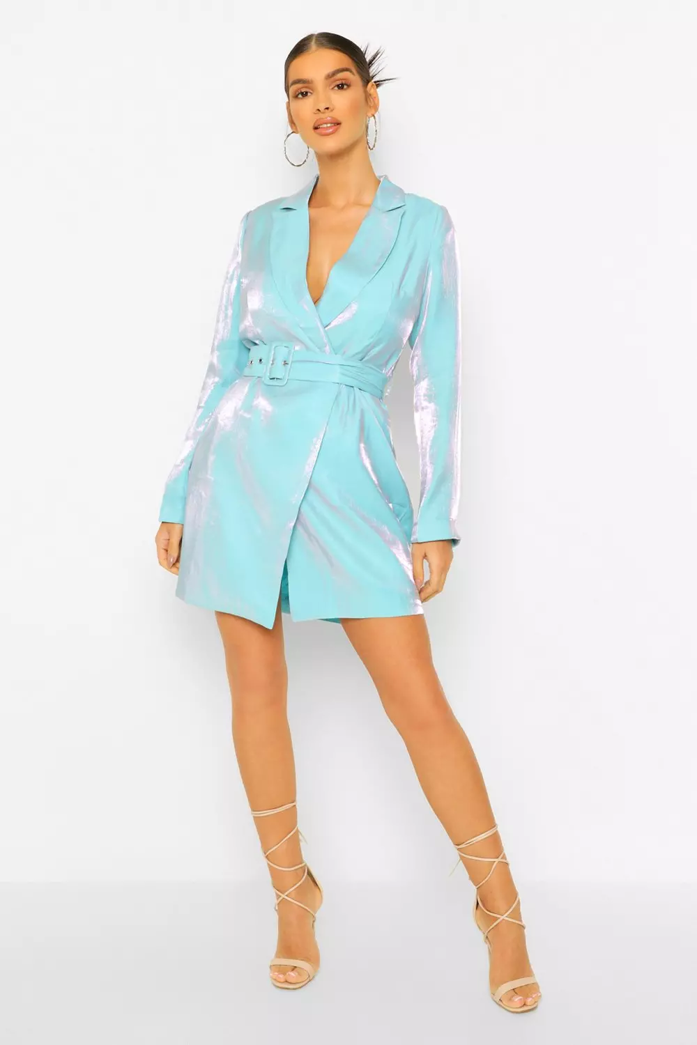 Boohoo metallic clearance blazer dress