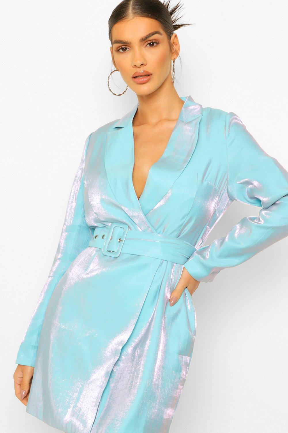 Boohoo metallic blazer outlet dress