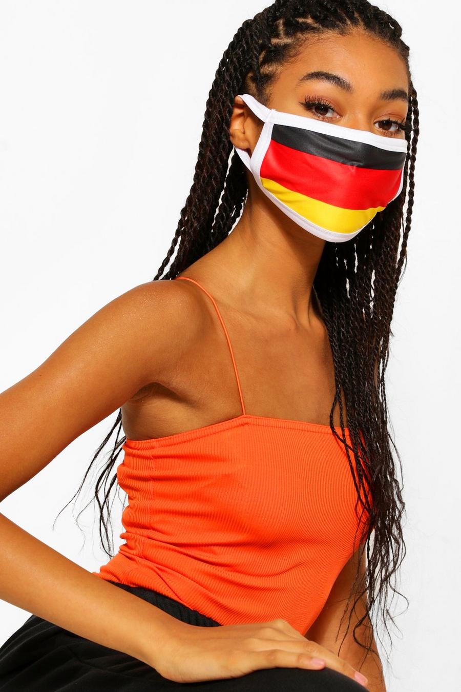 Mascherina per il viso alla moda motivo bandiera tedesca, Multi image number 1