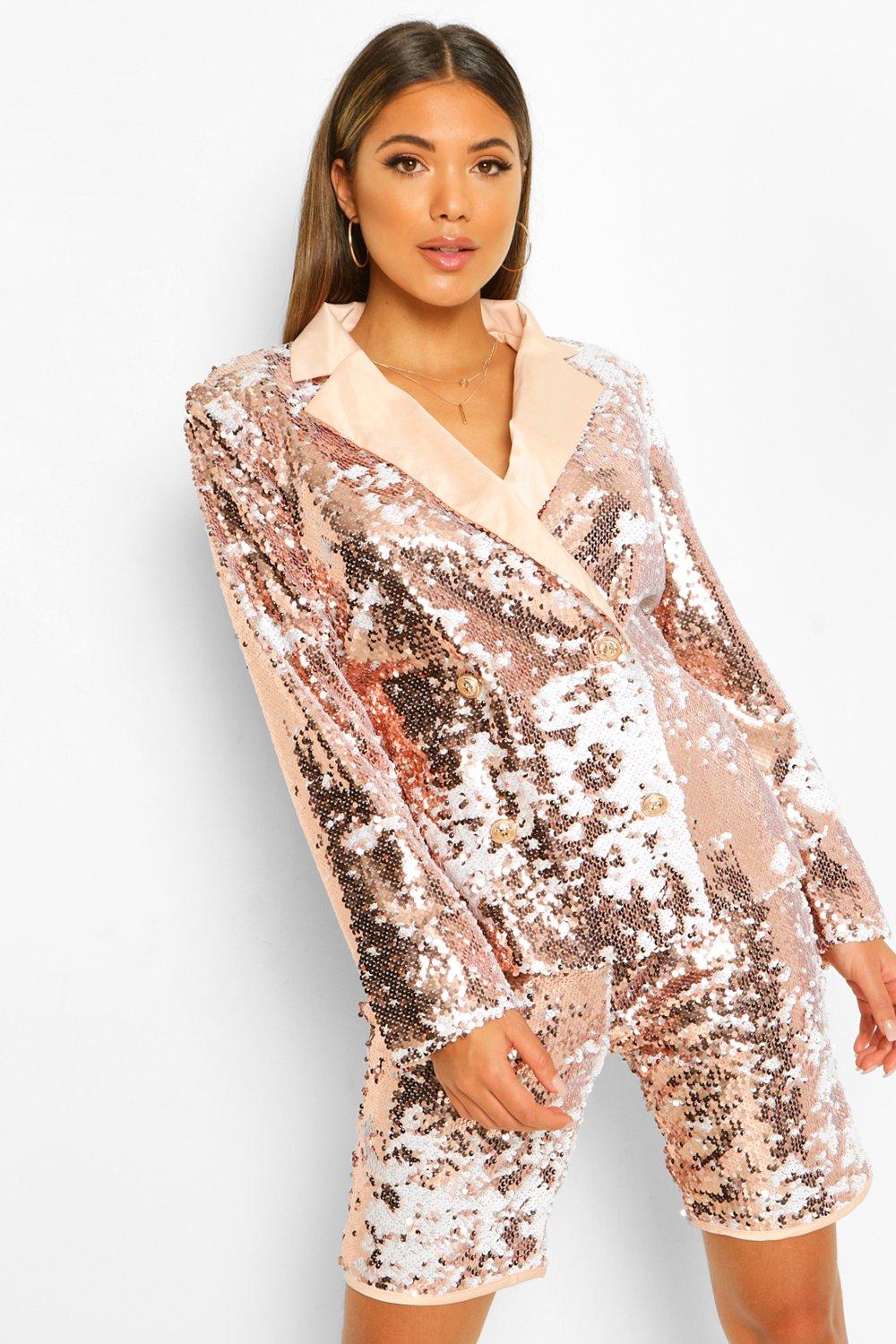 Sequin blazer and hot sale shorts set