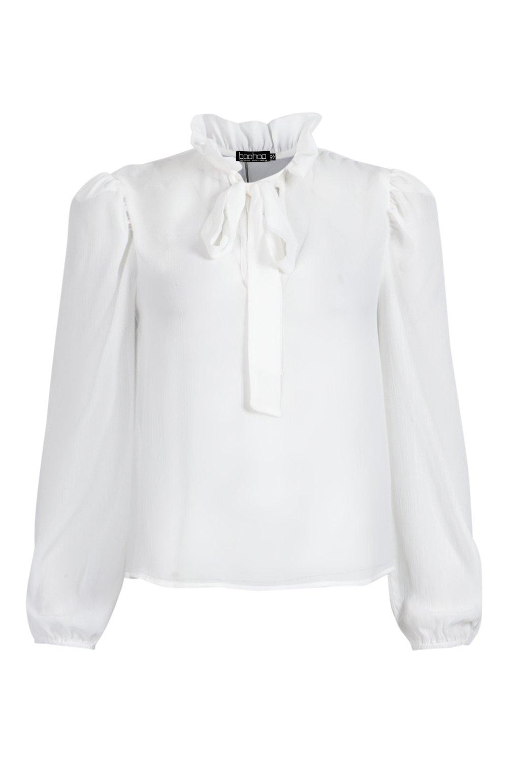 Chiffon blouse with bow on sale