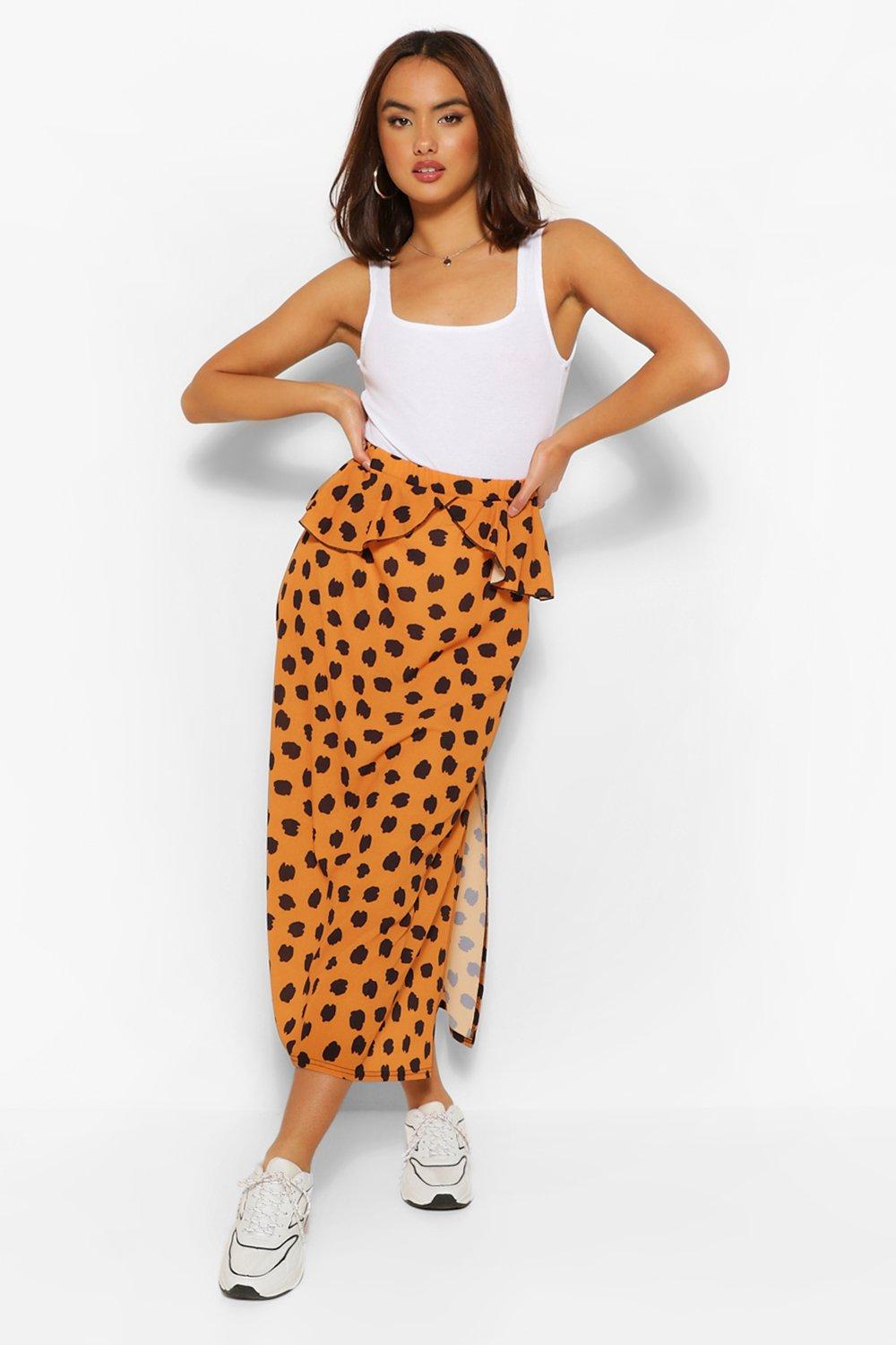 Midi slip skirt 2025 in painted spots