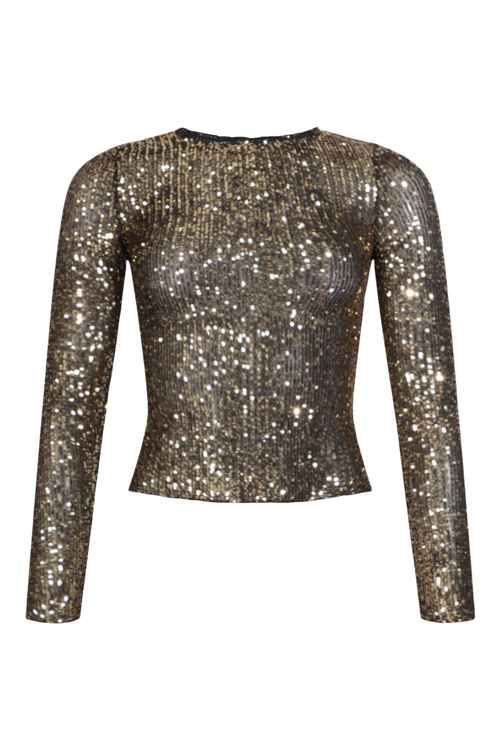 Long sleeve cheap sequin top