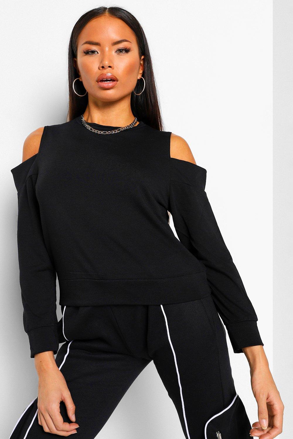 Cold top shoulder sweatshirts