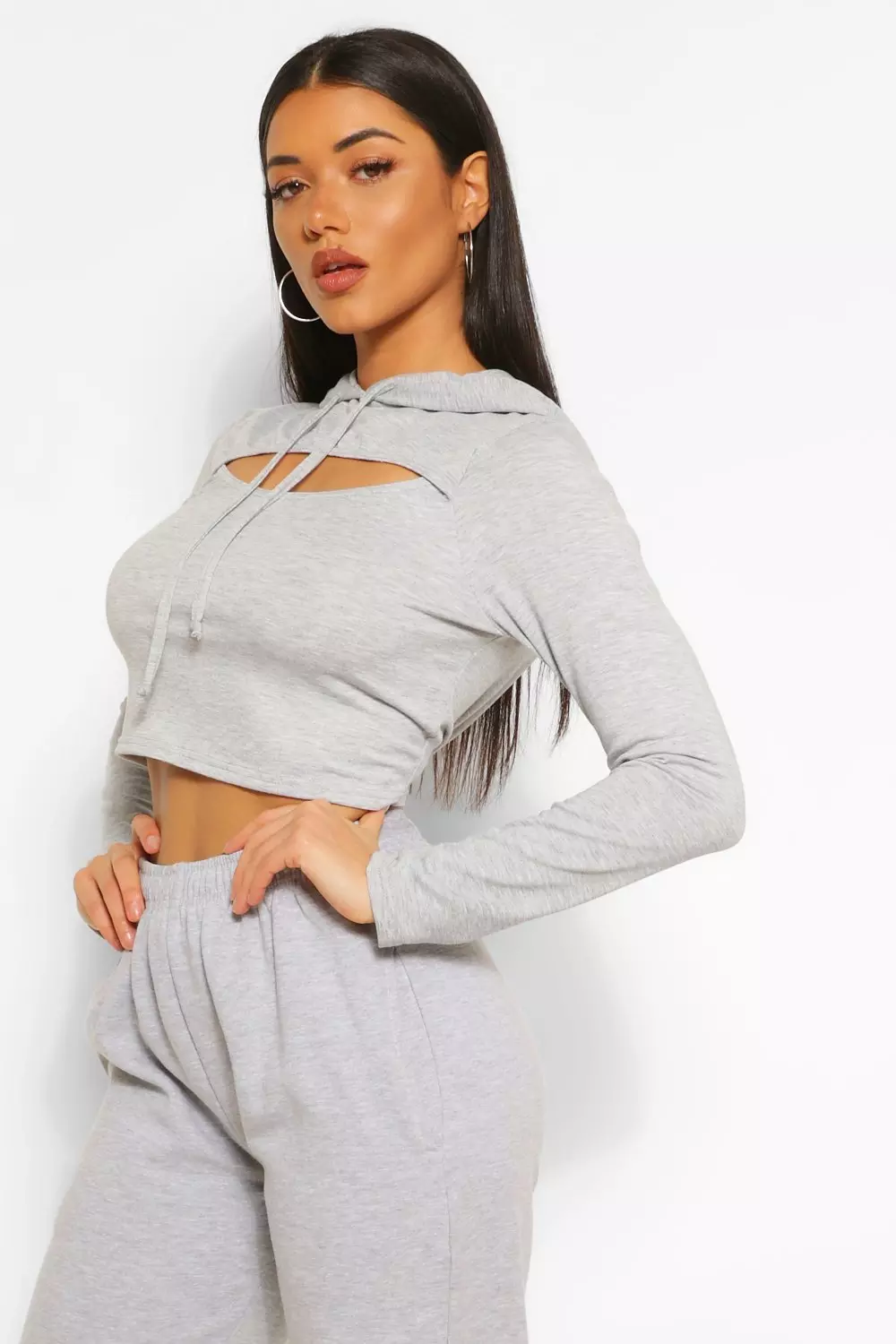 Cropped cut shop out hoodie