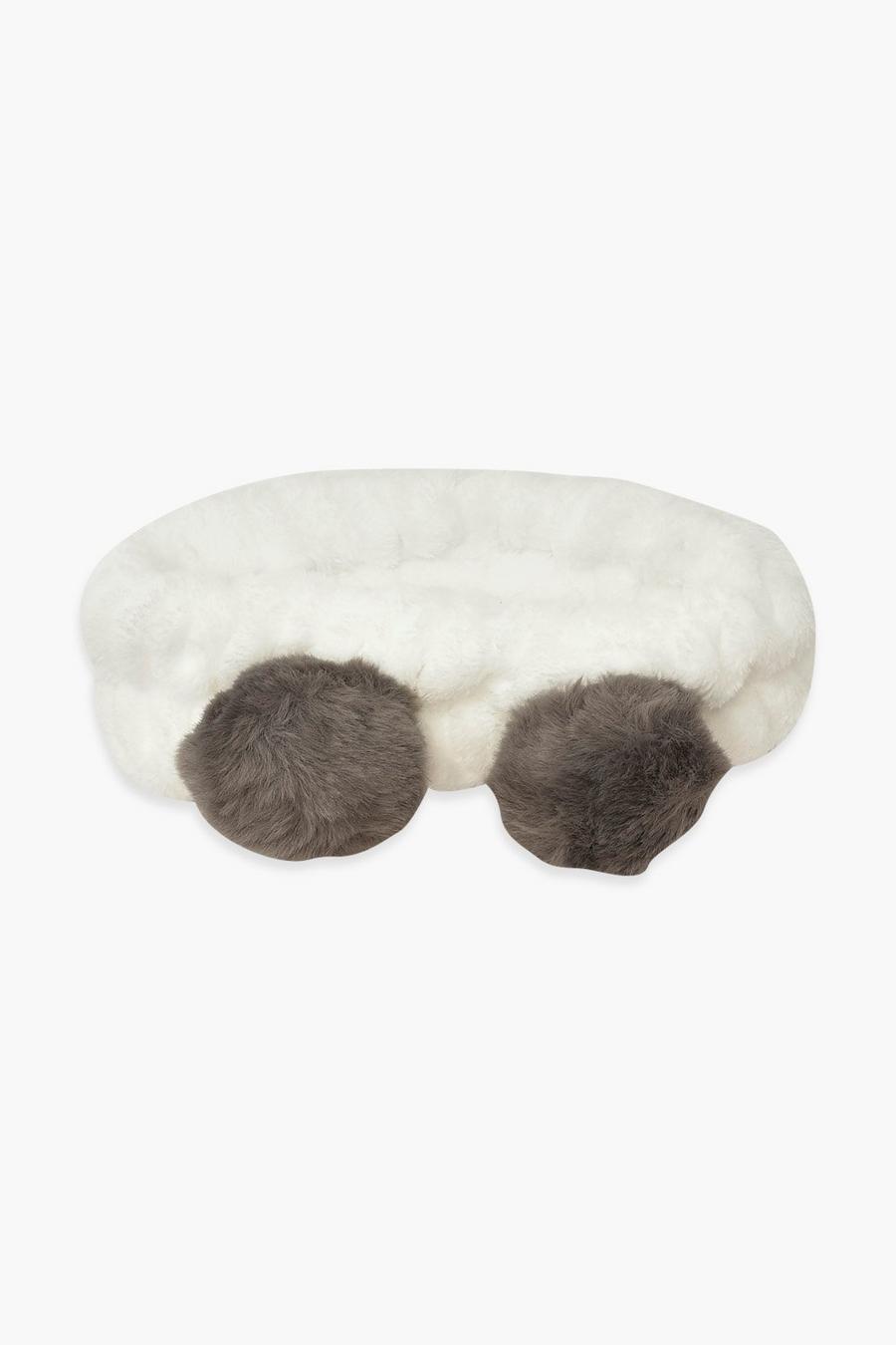 White Fluffy Panda Spa Headband image number 1