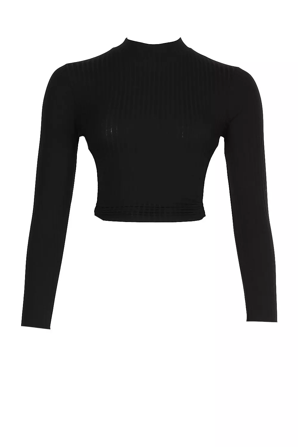 Black Soft Rib Ruched Backless Crop Top alternative image