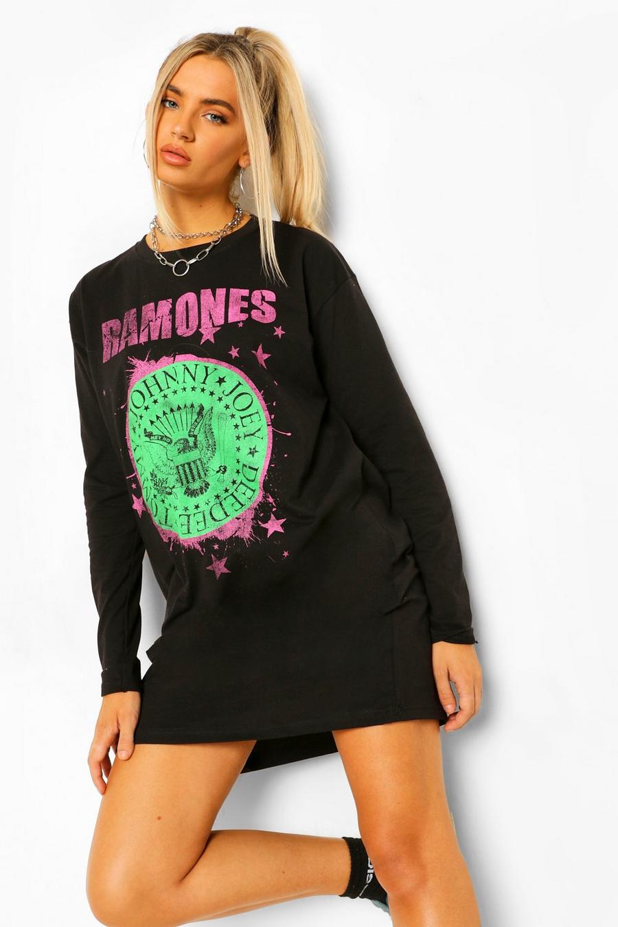 Ramones Långärmad t-shirtklänning med tryck image number 1