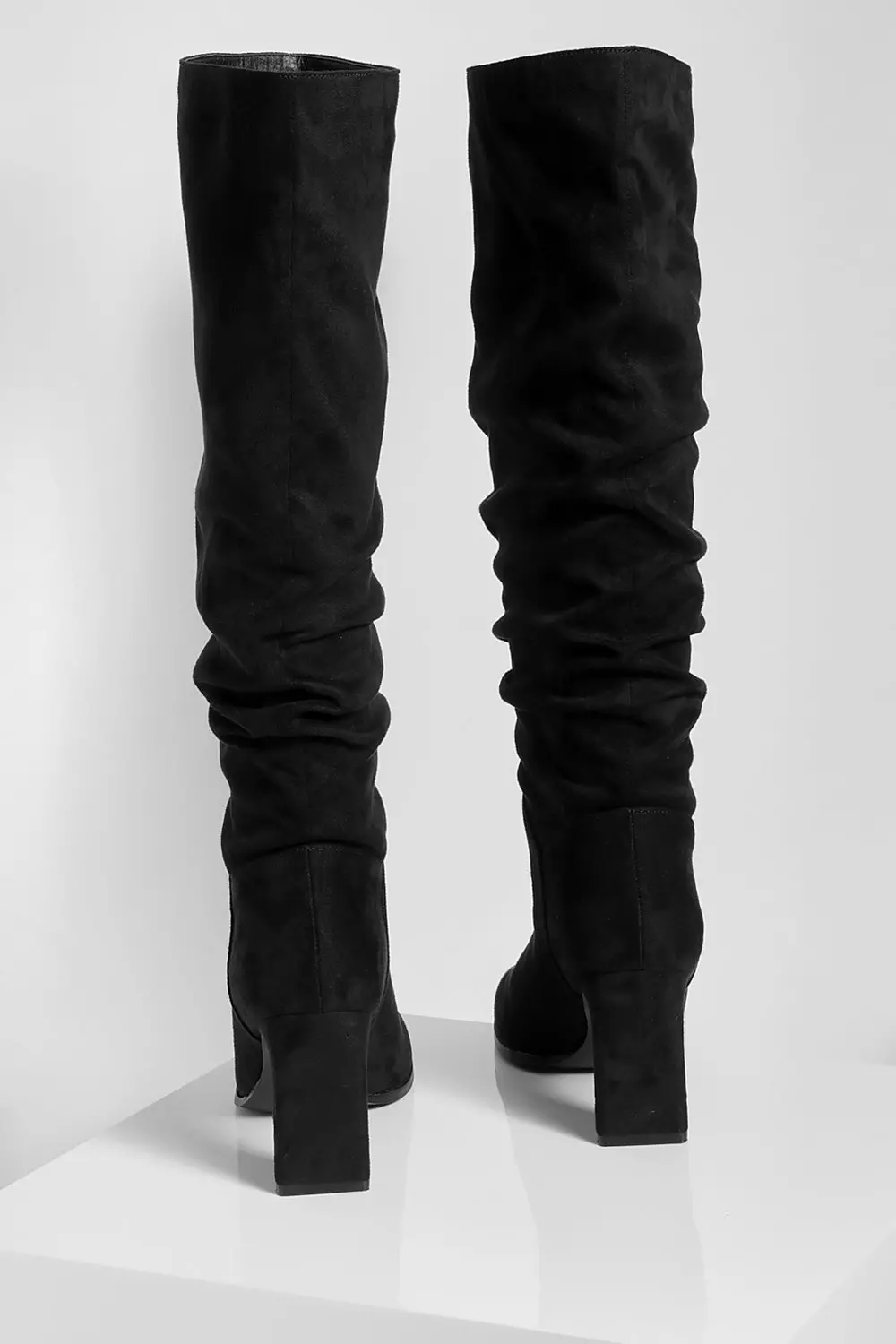 Flat Heel Slouched Knee High Boots