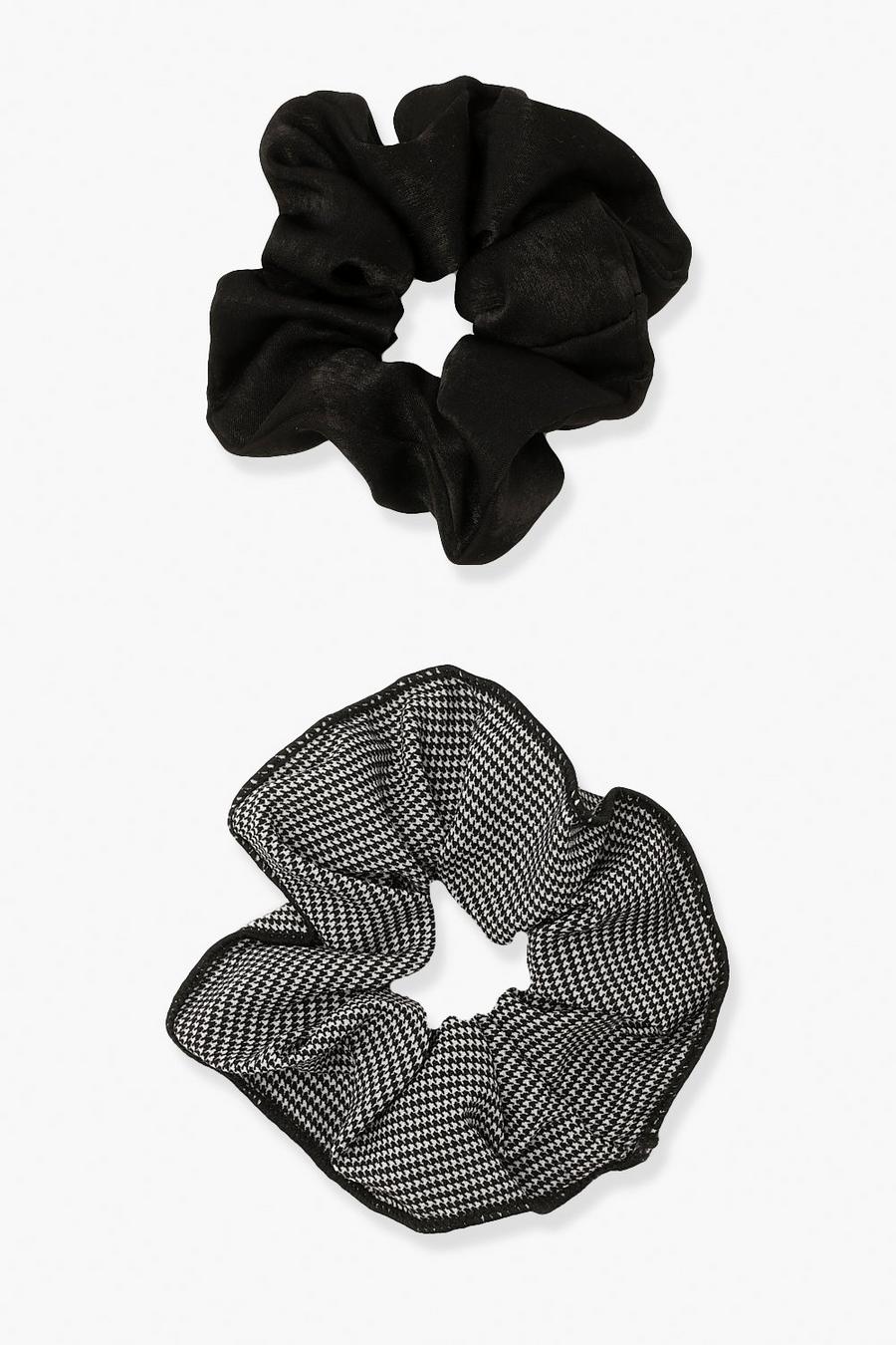 2er-Pack Scrunchies mit Hahnentrittmuster image number 1