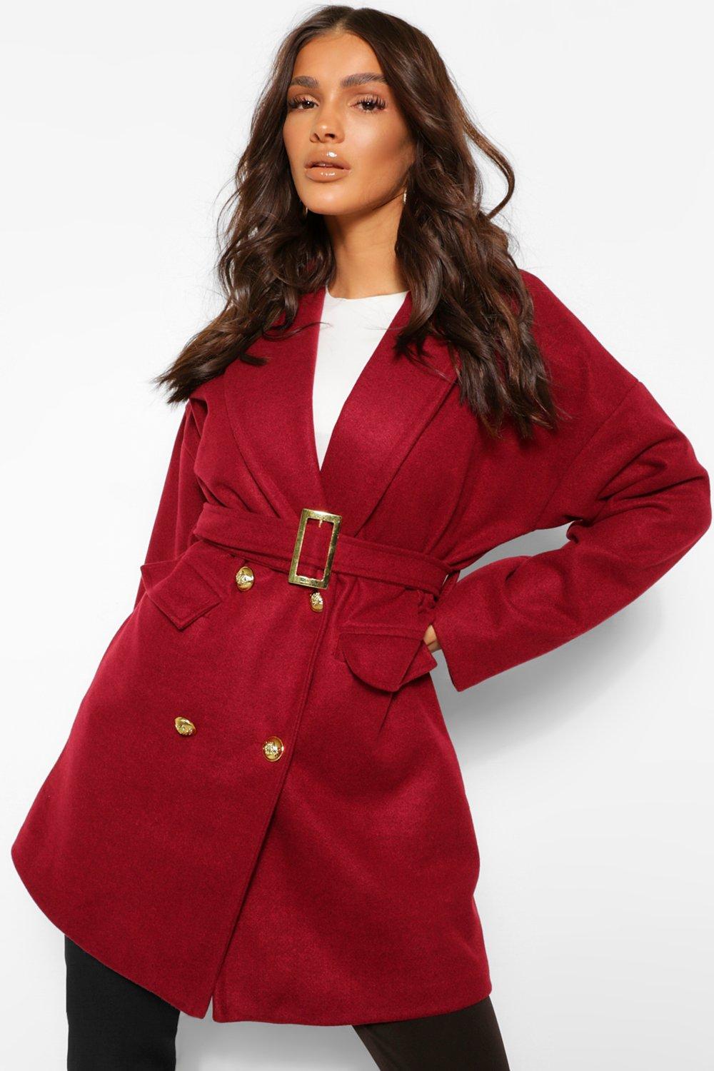 military wool look coat