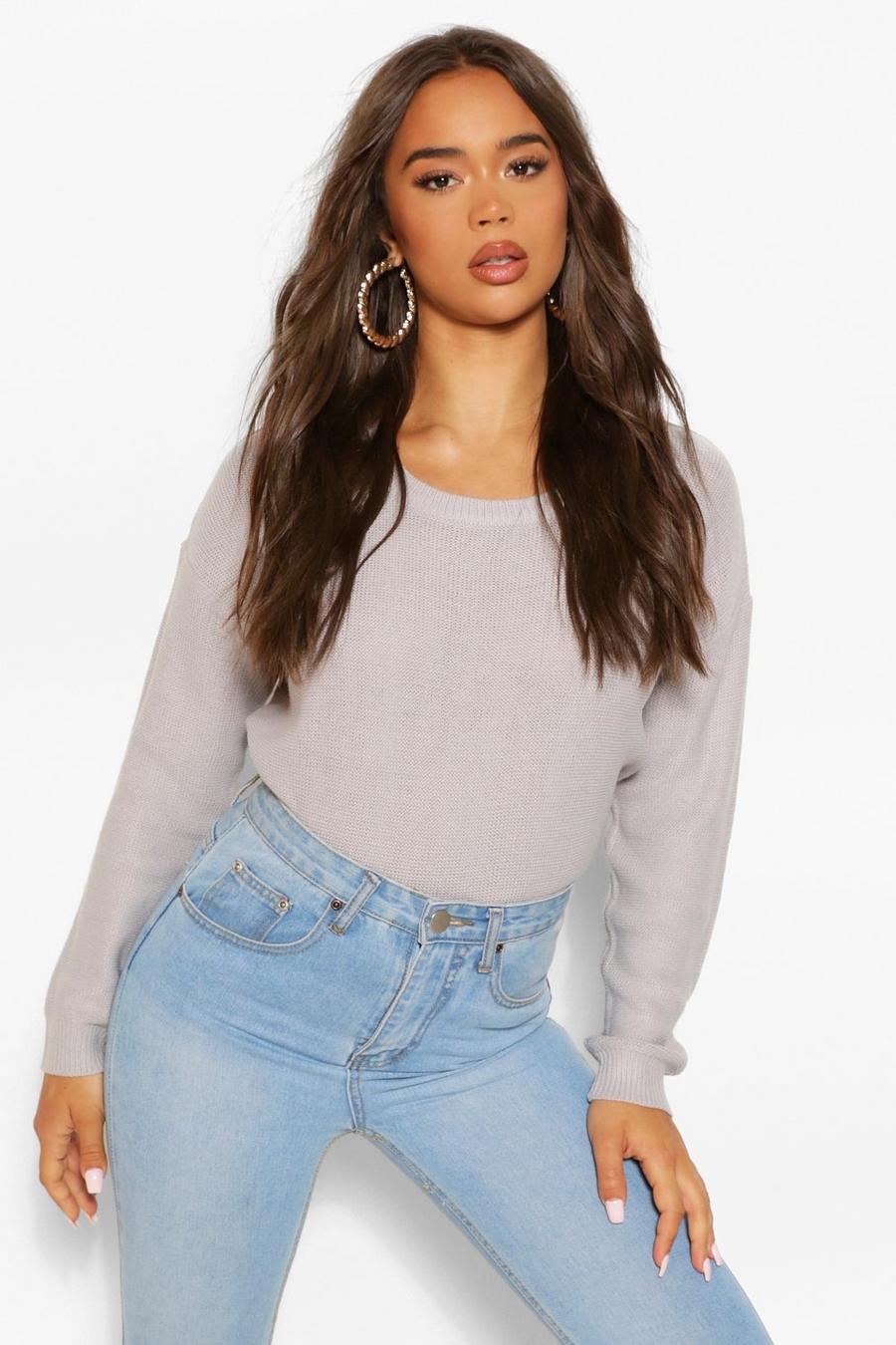Crystal grey Boxy Sweater image number 1