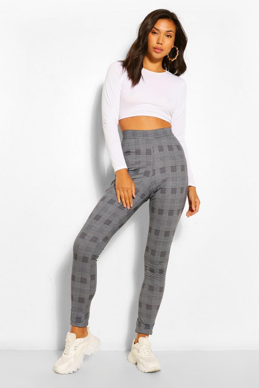 Black Dogtooth Check Basic Jersey Skinny Trouser image number 1