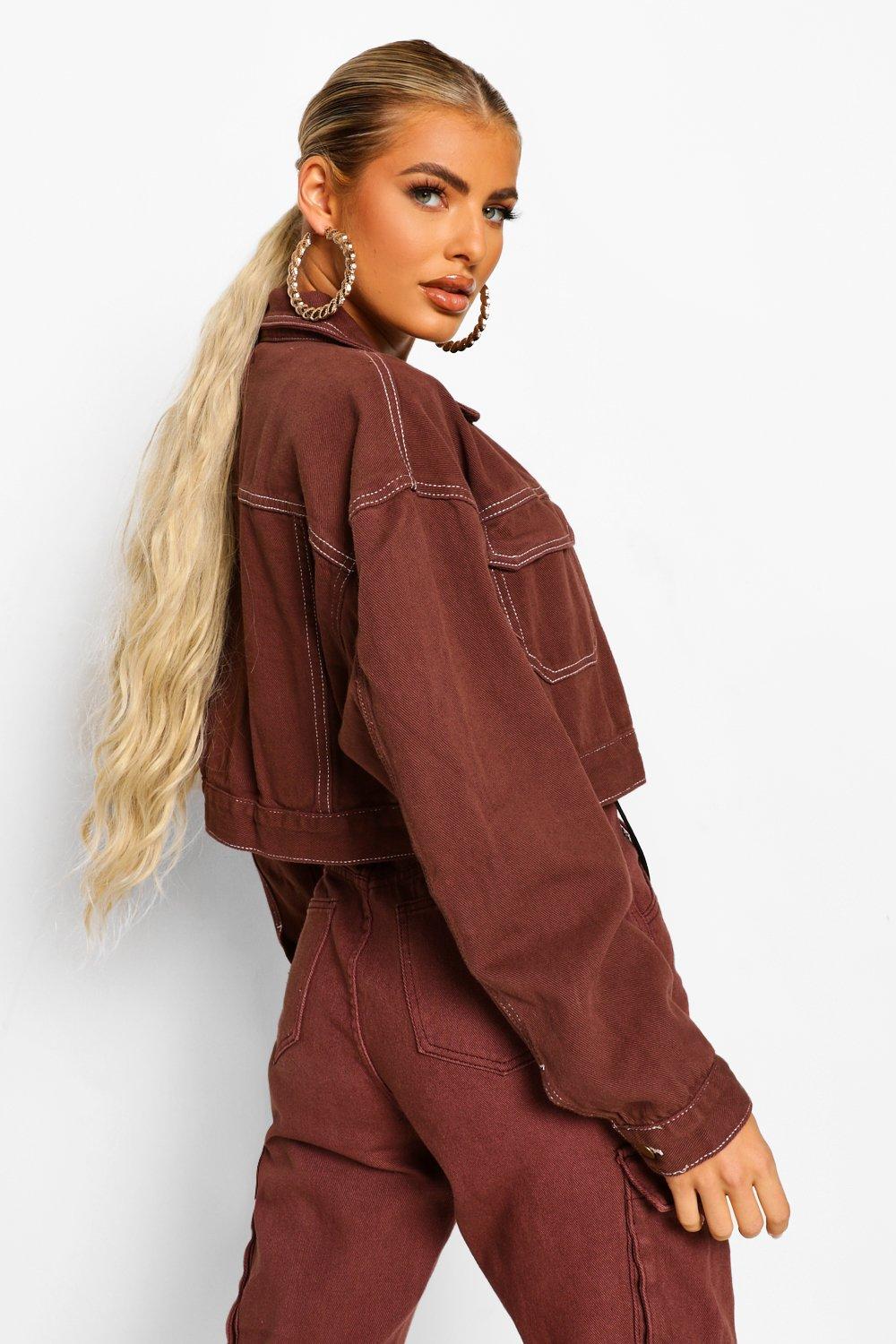 chocolate denim jacket