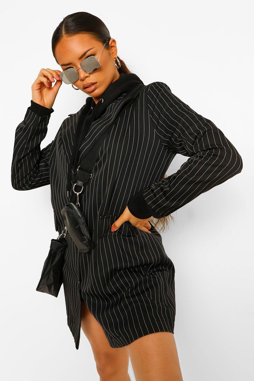 Boohoo shop pinstripe dress