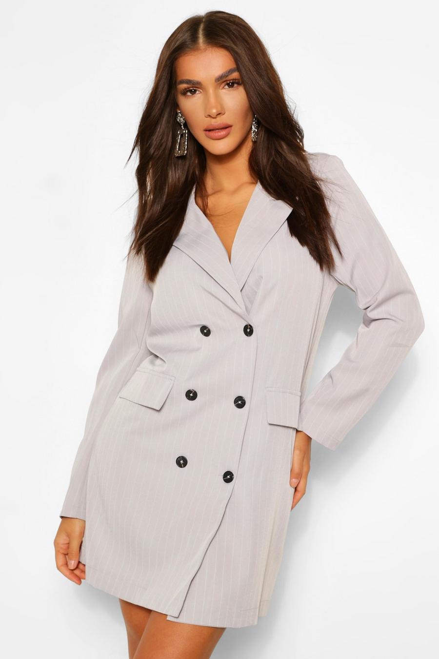 Robe blazer rayée oversize , Grey image number 1