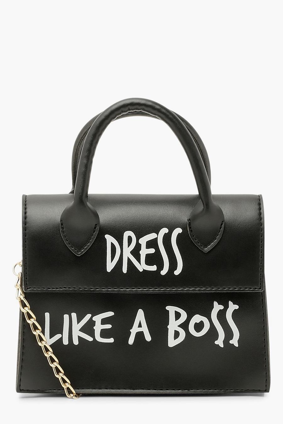 Dress Like A Boss Slogan Crossbody Bag image number 1