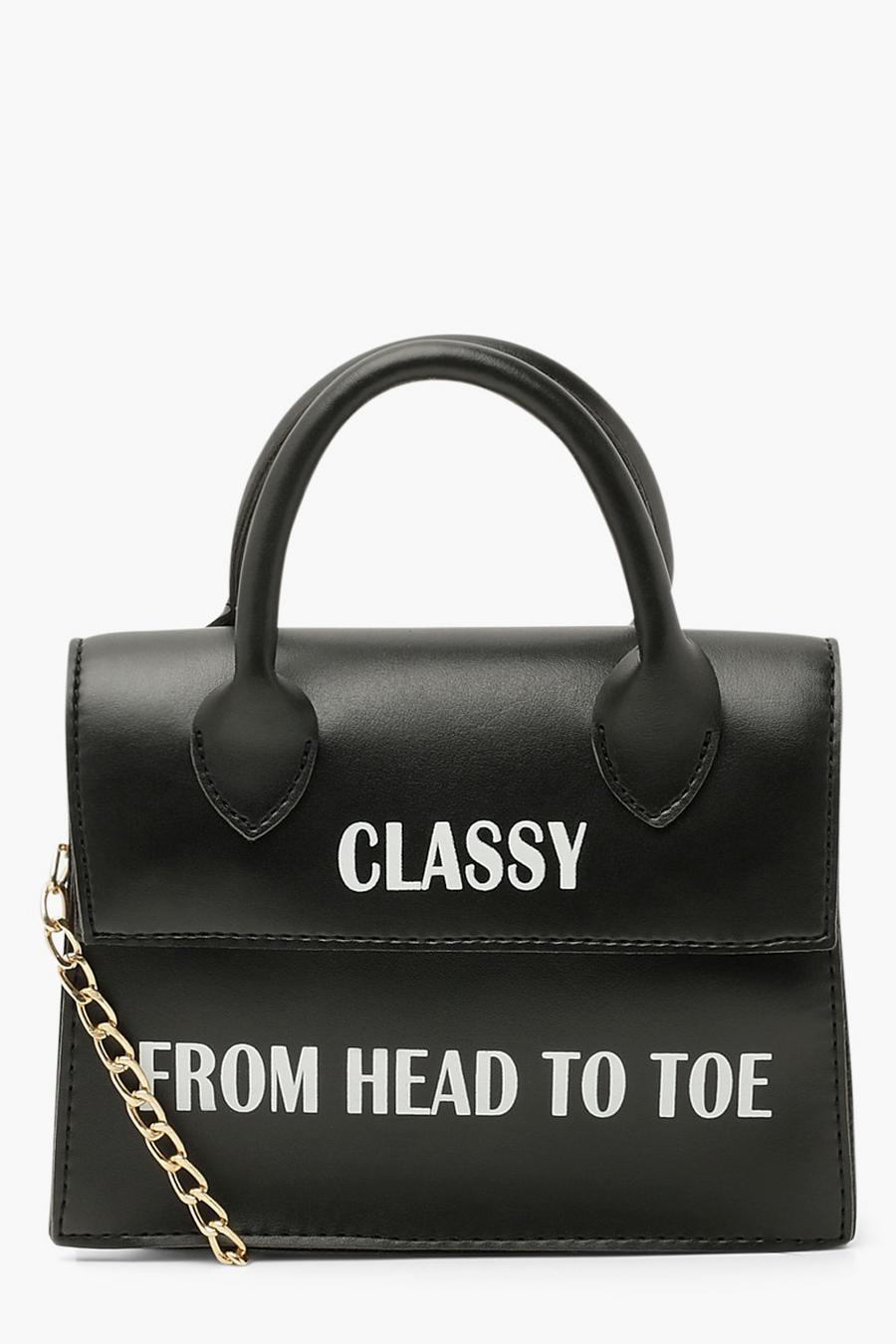 Classy From Head To Toe Slogan Crossbody Bag image number 1