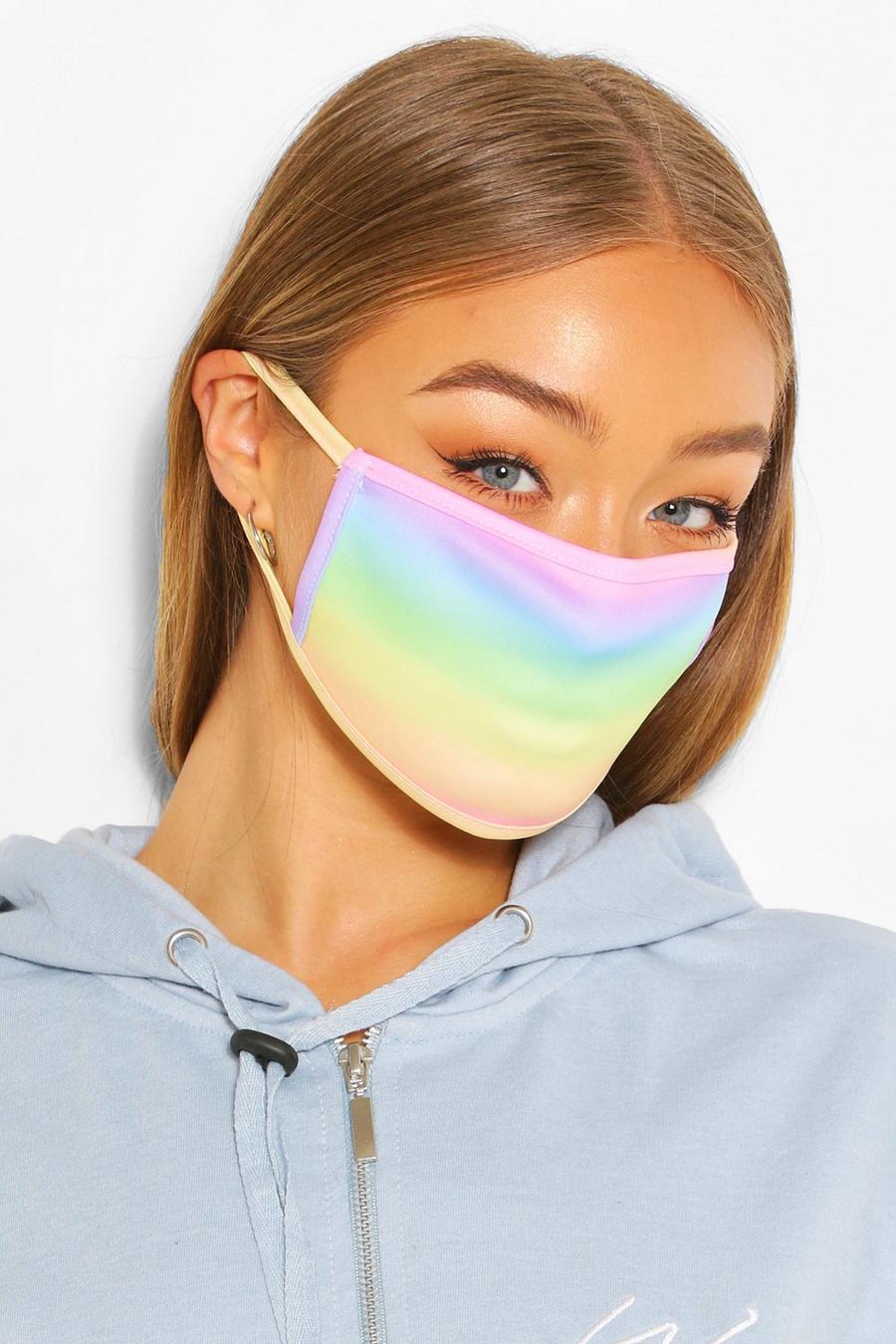 Fashion-Gesichtsmaske mit Regenbogenmuster , Mehrfarbig image number 1