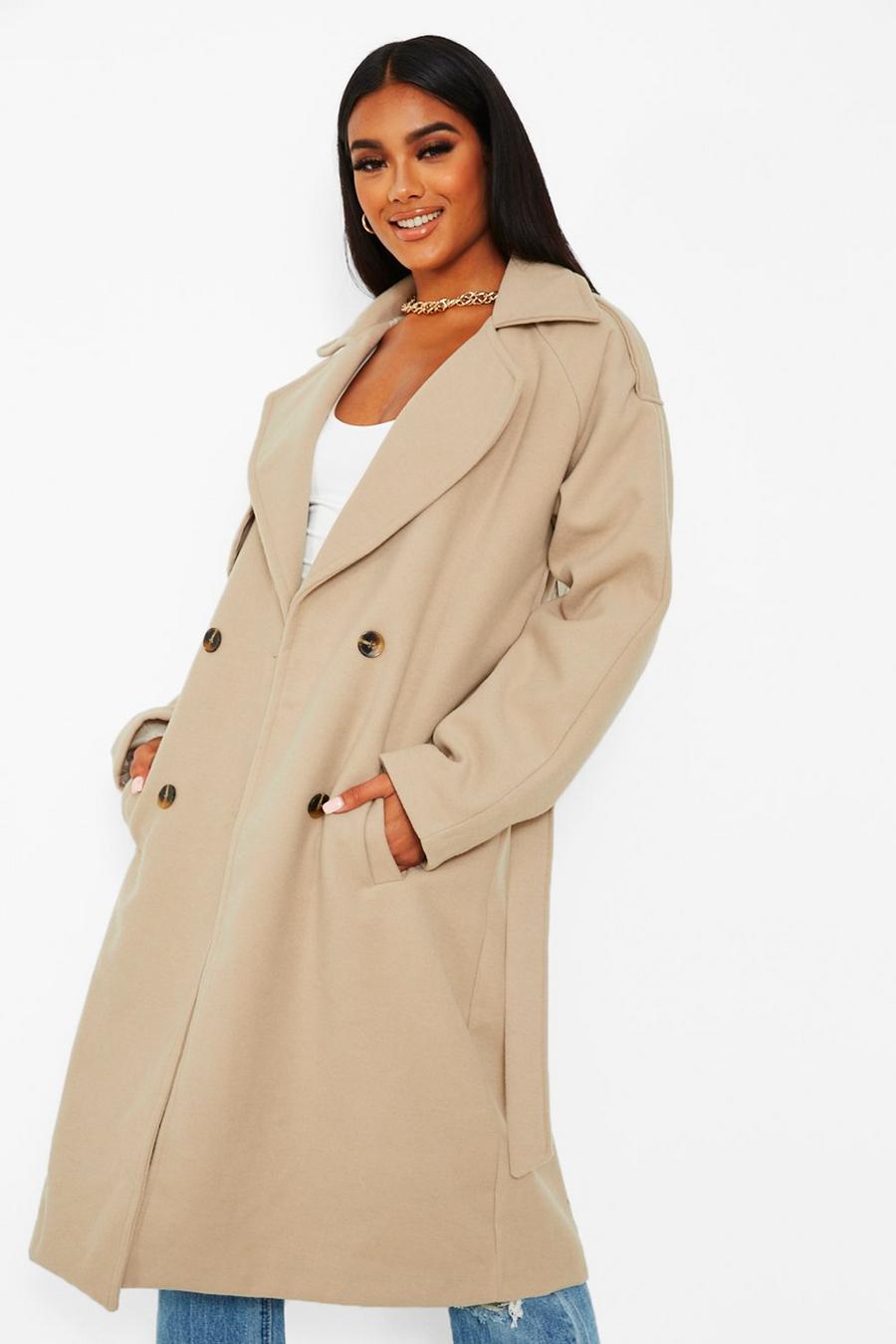 Stone Wool look belted trench coat image number 1