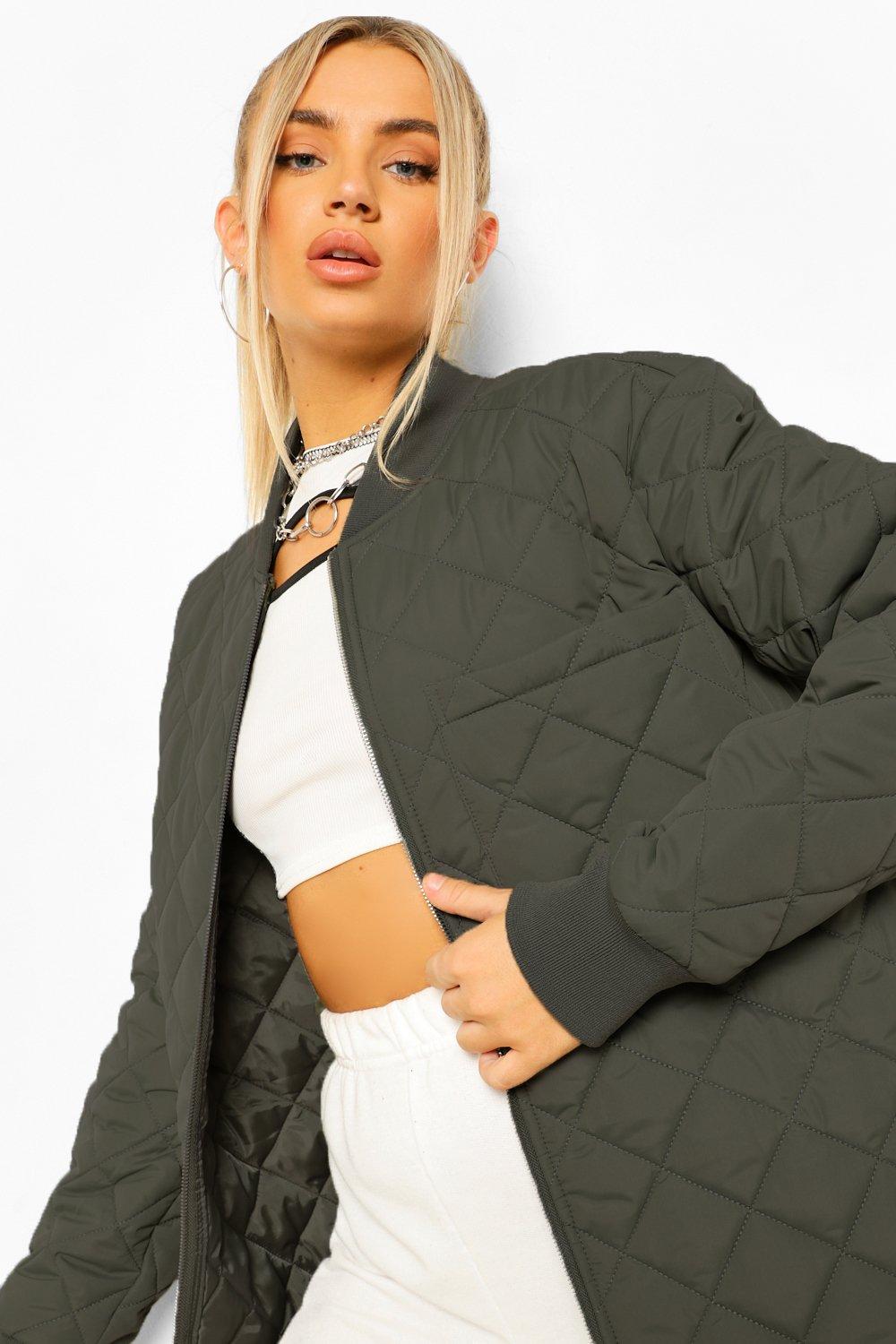 boohoo longline bomber jacket