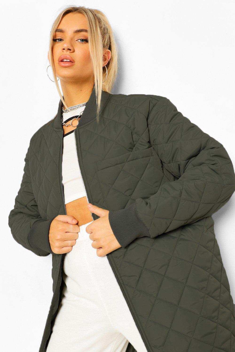 Women's longline outlet bomber jacket