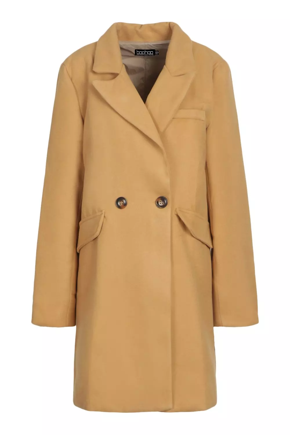 Tailored Pocket Detail Wool Look Coat Boohoo