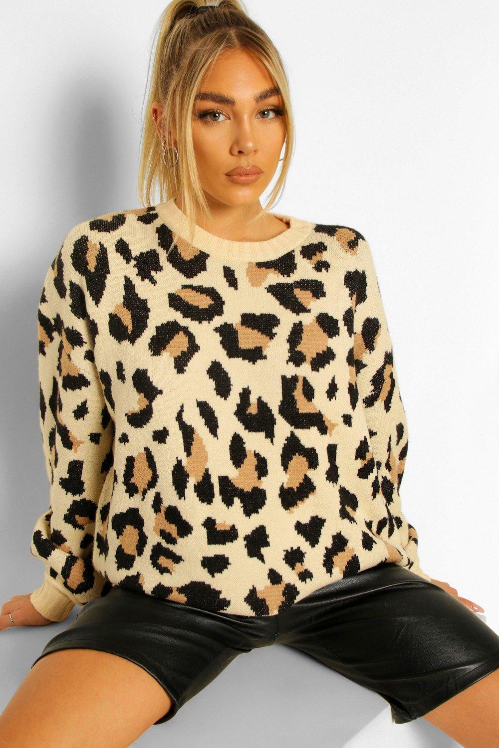 Leopard hotsell knit jumper