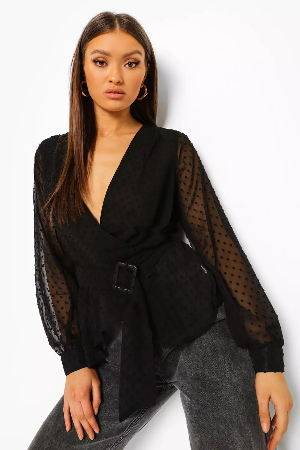 Chiffon store wrap blouse