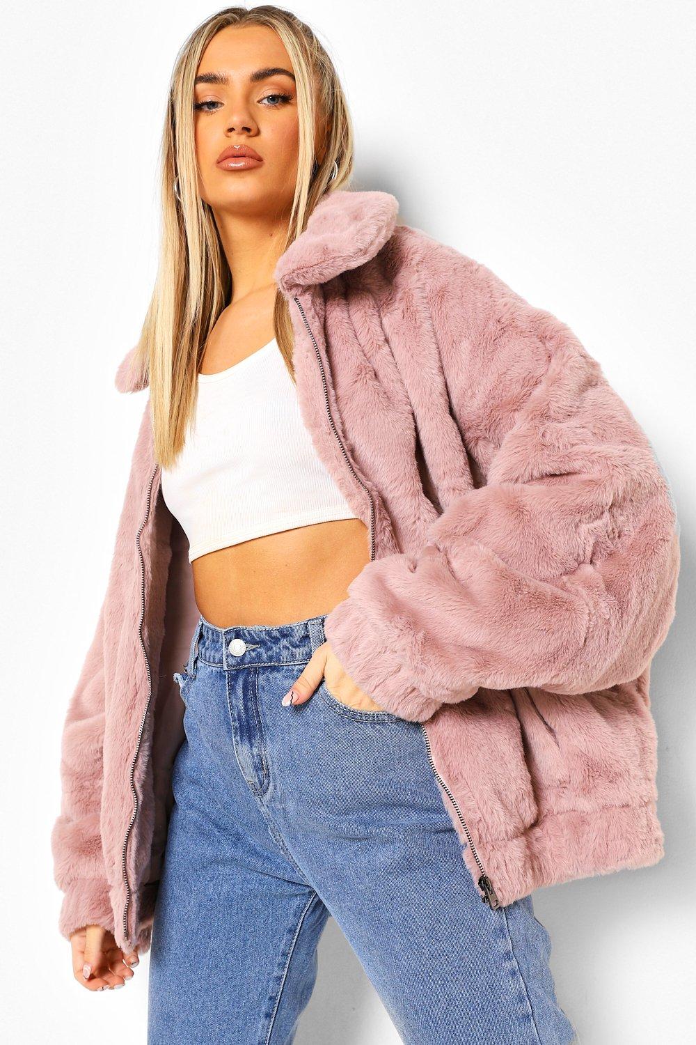 Missguided faux fur bomber jacket best sale