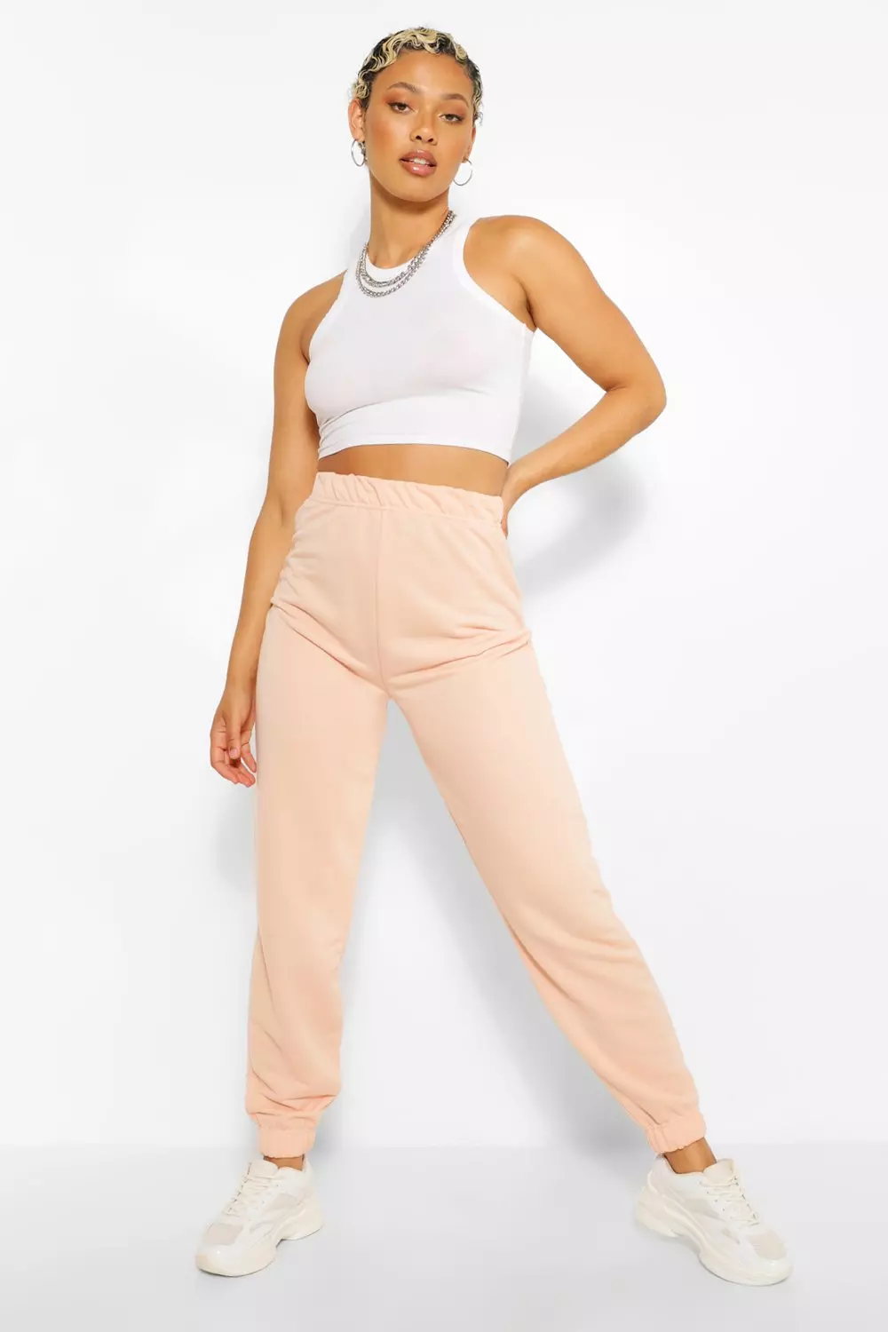 Peach Basic Regular Fit Joggers alternative image