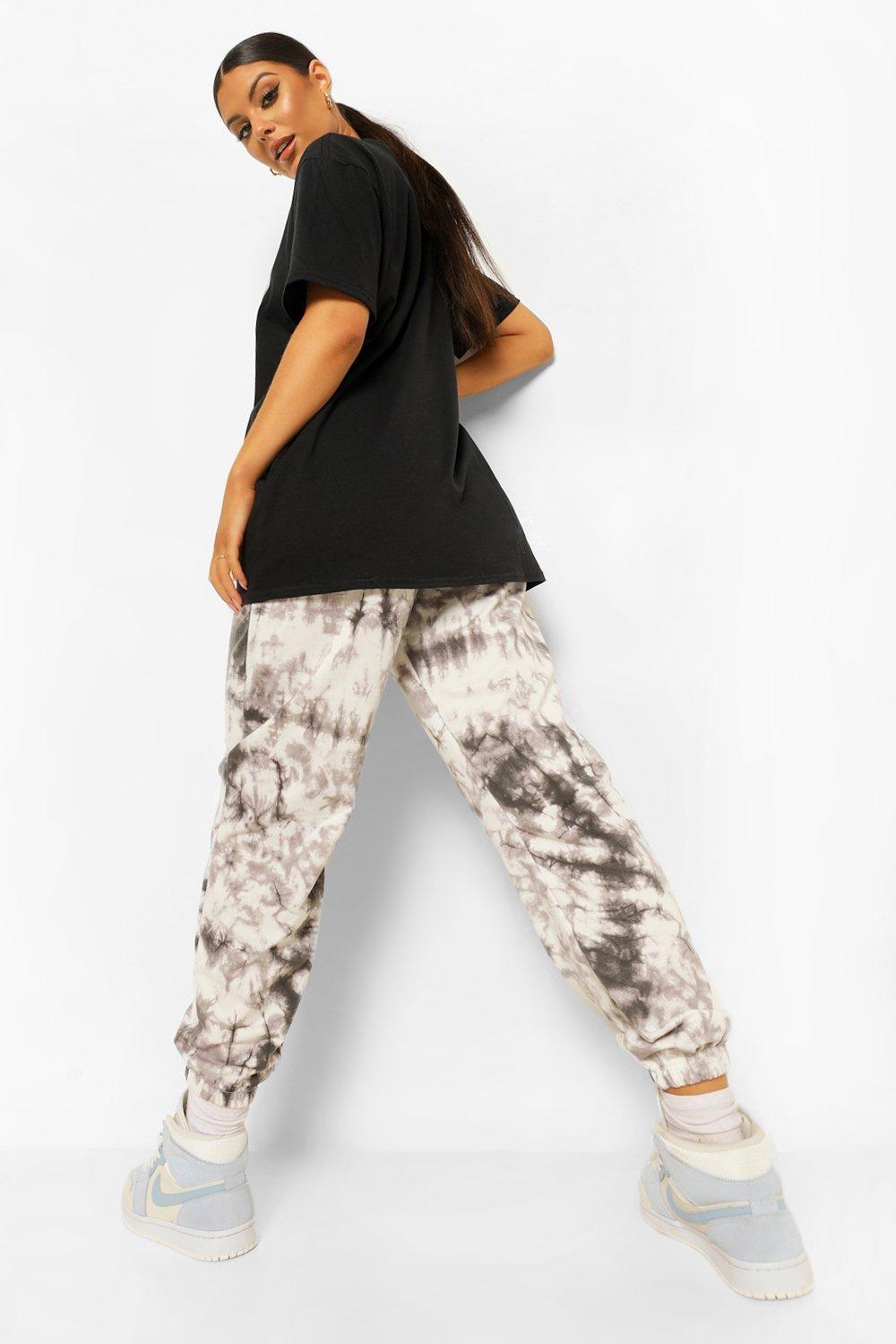 Black High Waist Tie Dye Joggerss