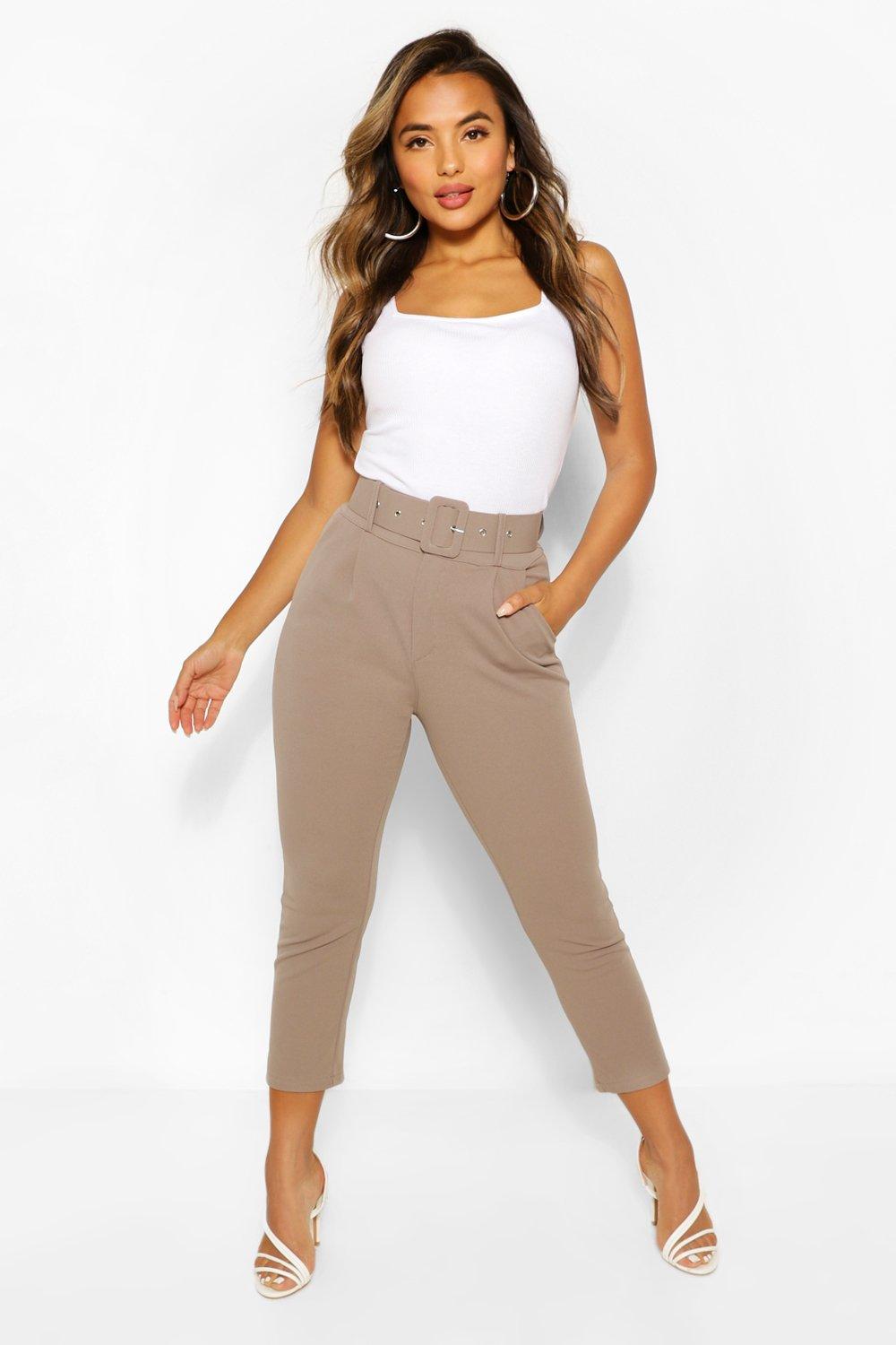 Beige Cargo Trousers With Pocket Detail