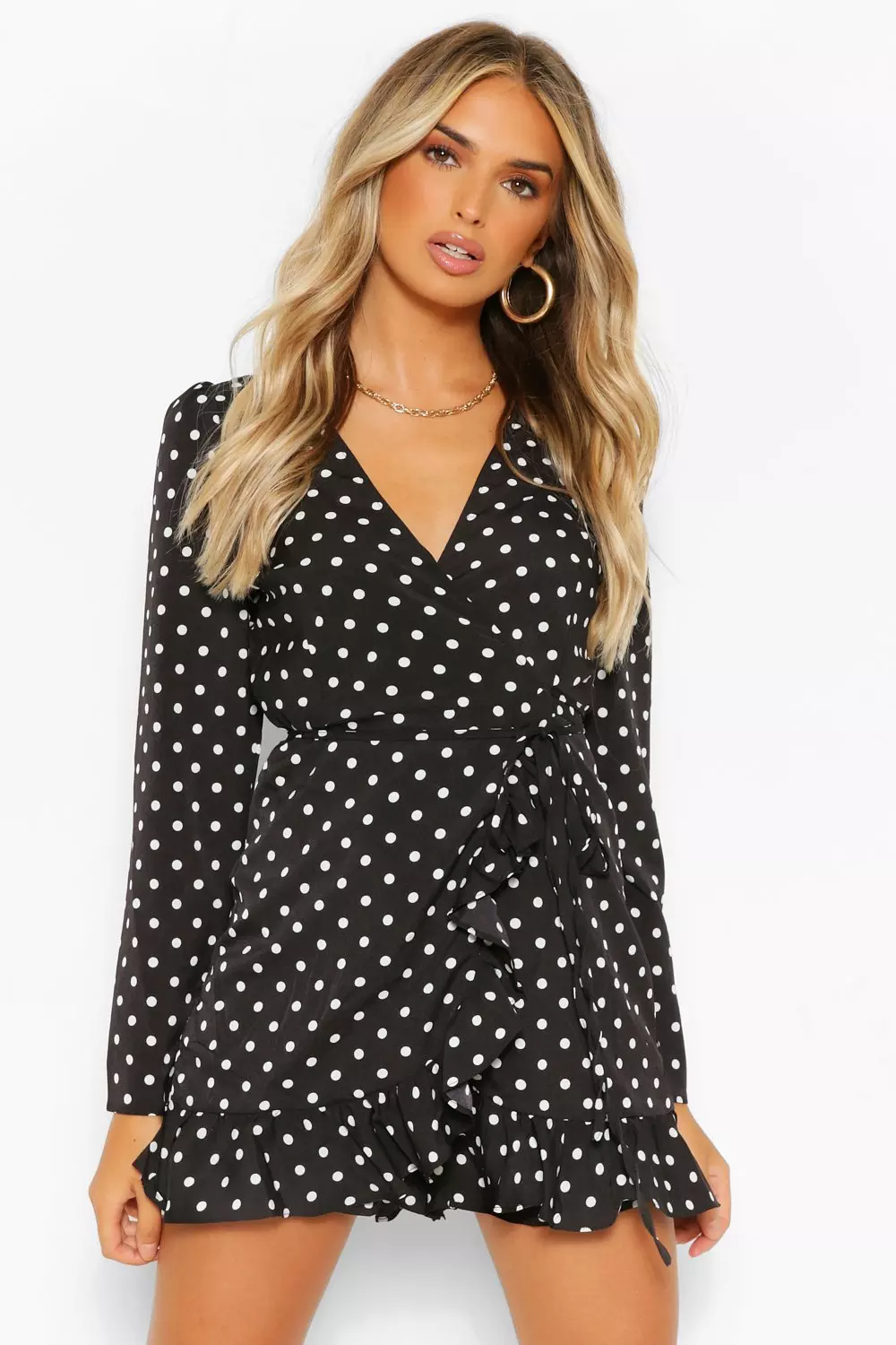 Polka dot cheap playsuit boohoo