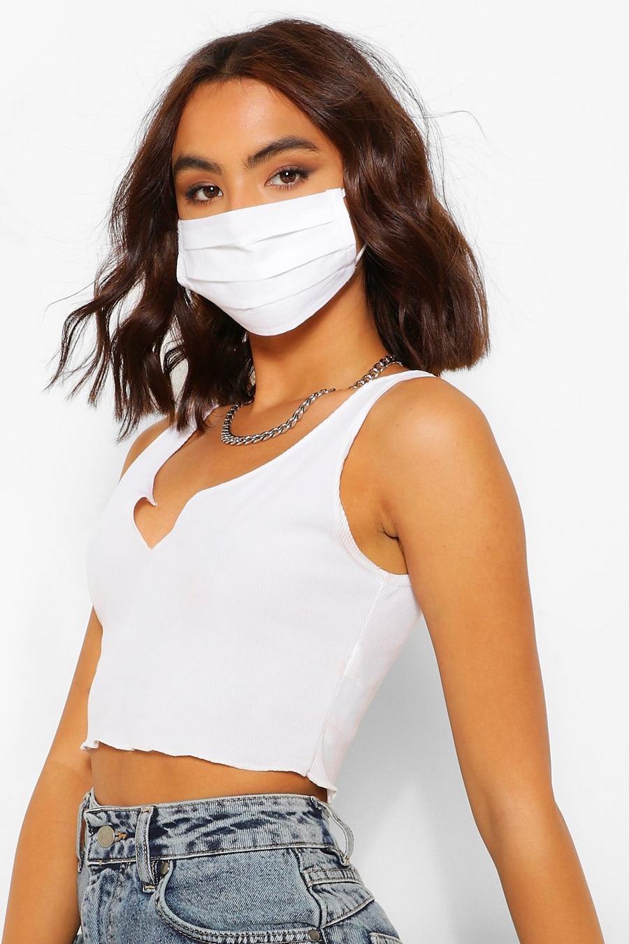Pleated Cotton Fashion Face Mask image number 1