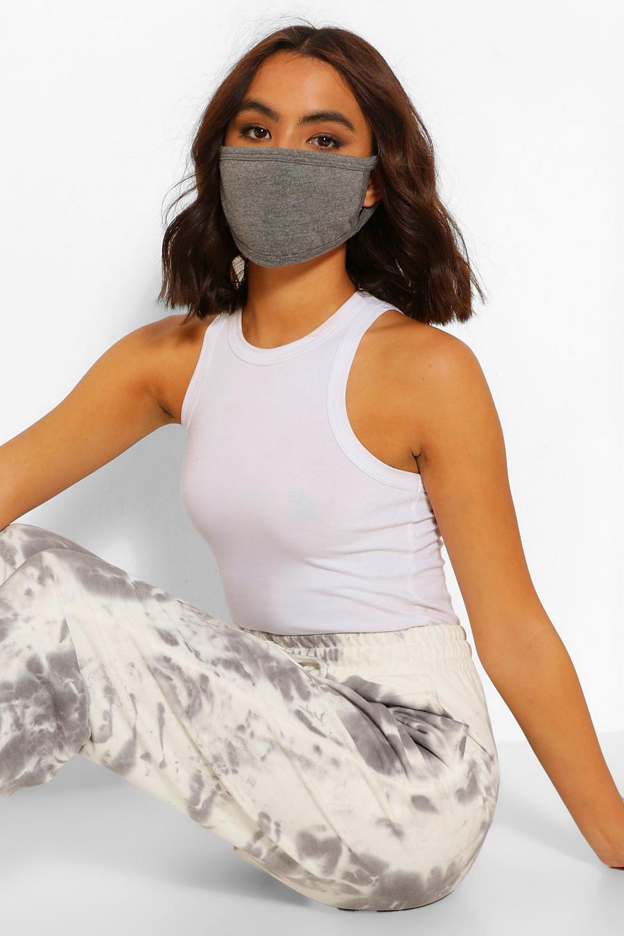 Fashion-Gesichtsmaske in Grau , Grau meliert image number 1