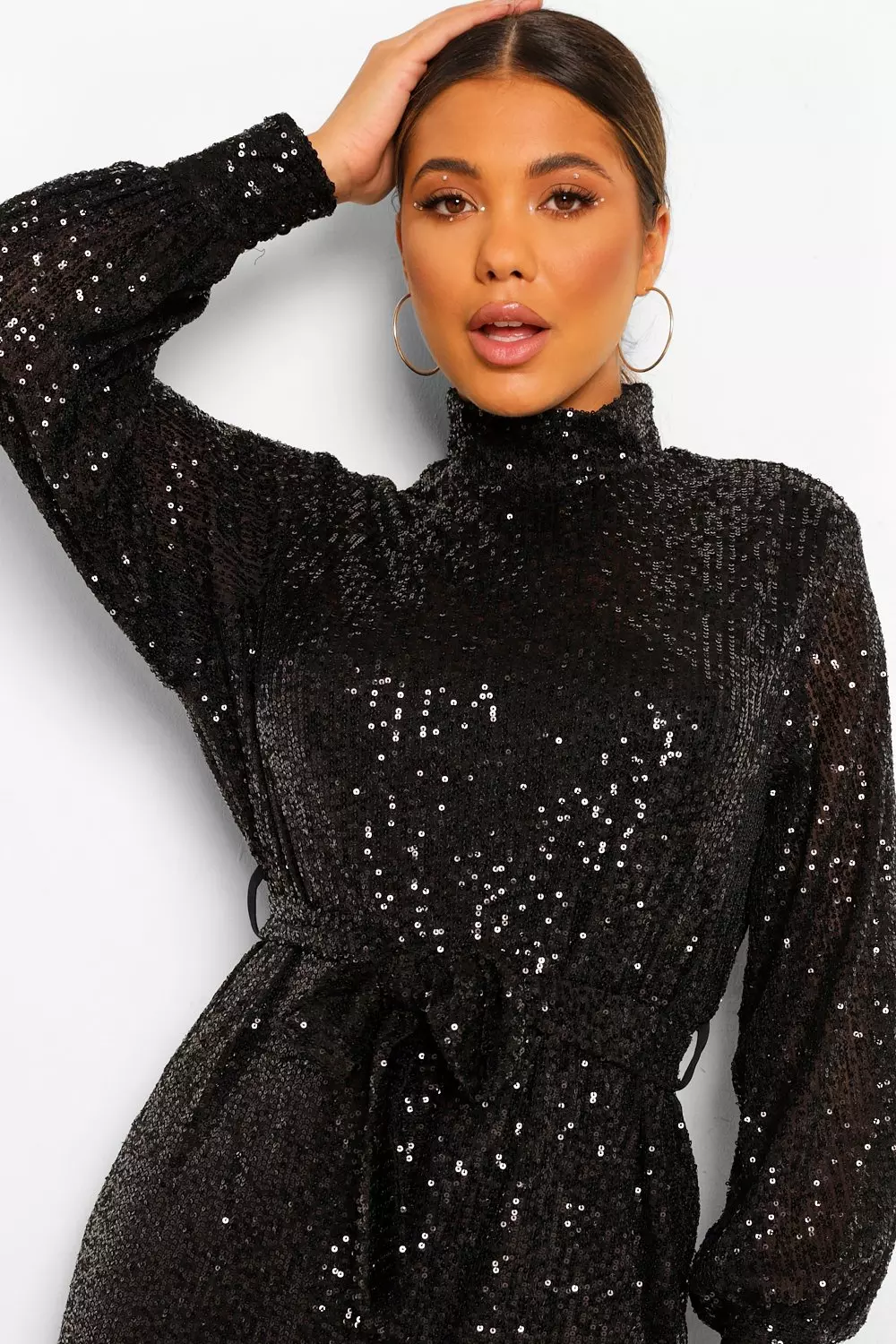 Black sequin sale turtleneck dress