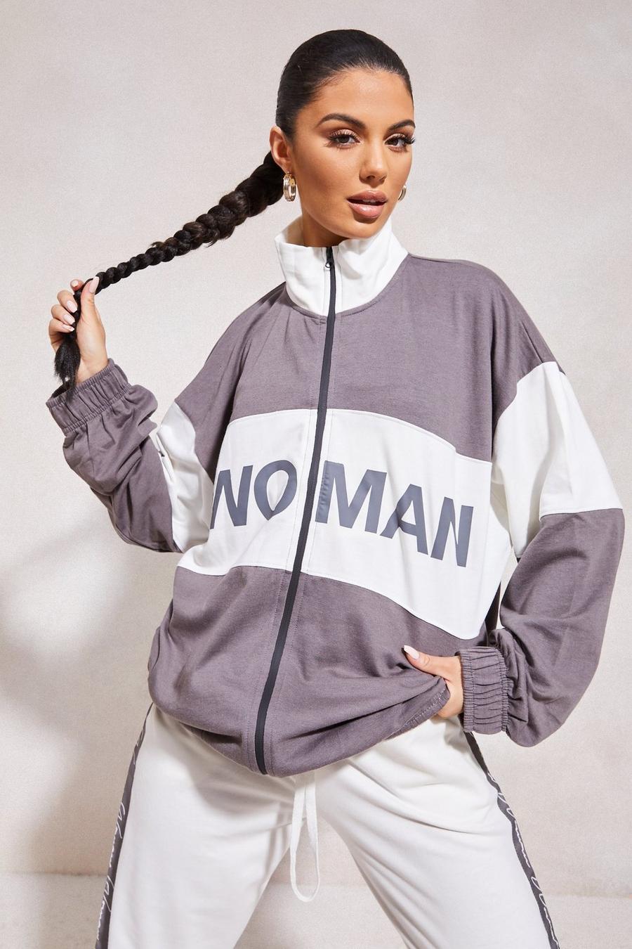 Veste zippé à manches ballon "Woman", Charcoal image number 1