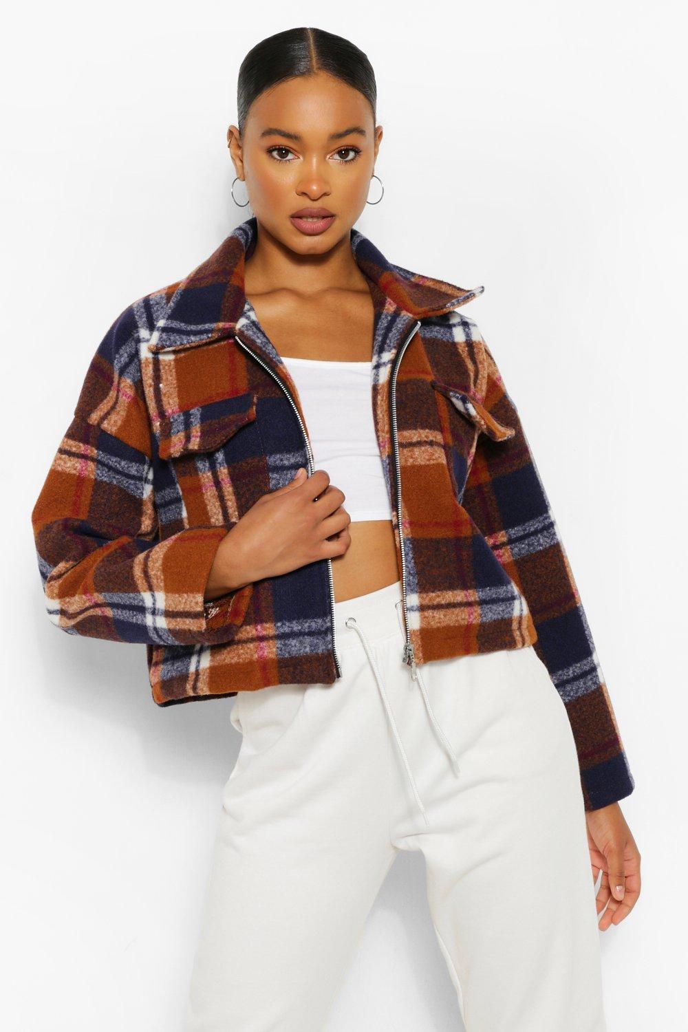 checked trucker jacket