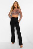 Black Tailored Fit And Flare Trouser